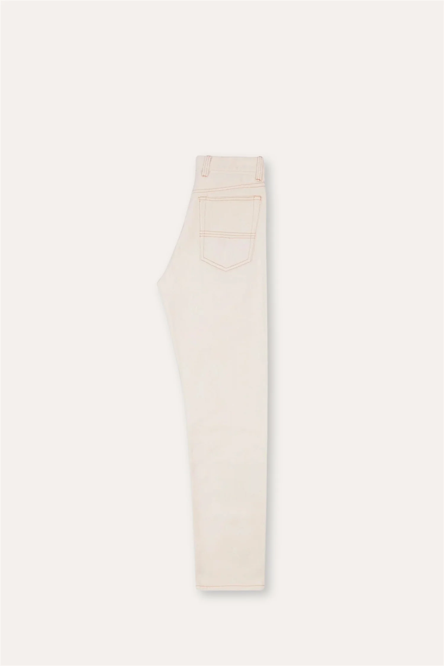 12.7oz Selvedge Denim Contrast Stitch Five-Pocket Jeans Ecru - Image 7