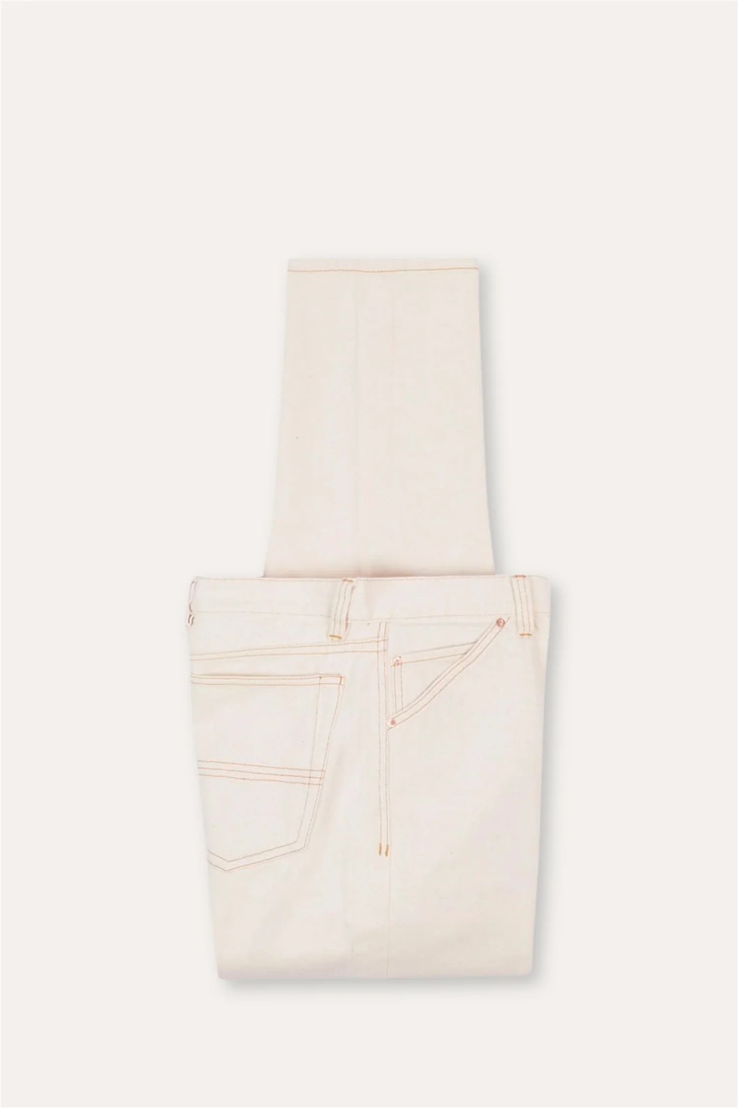 12.7oz Selvedge Denim Contrast Stitch Five-Pocket Jeans Ecru - Image 8