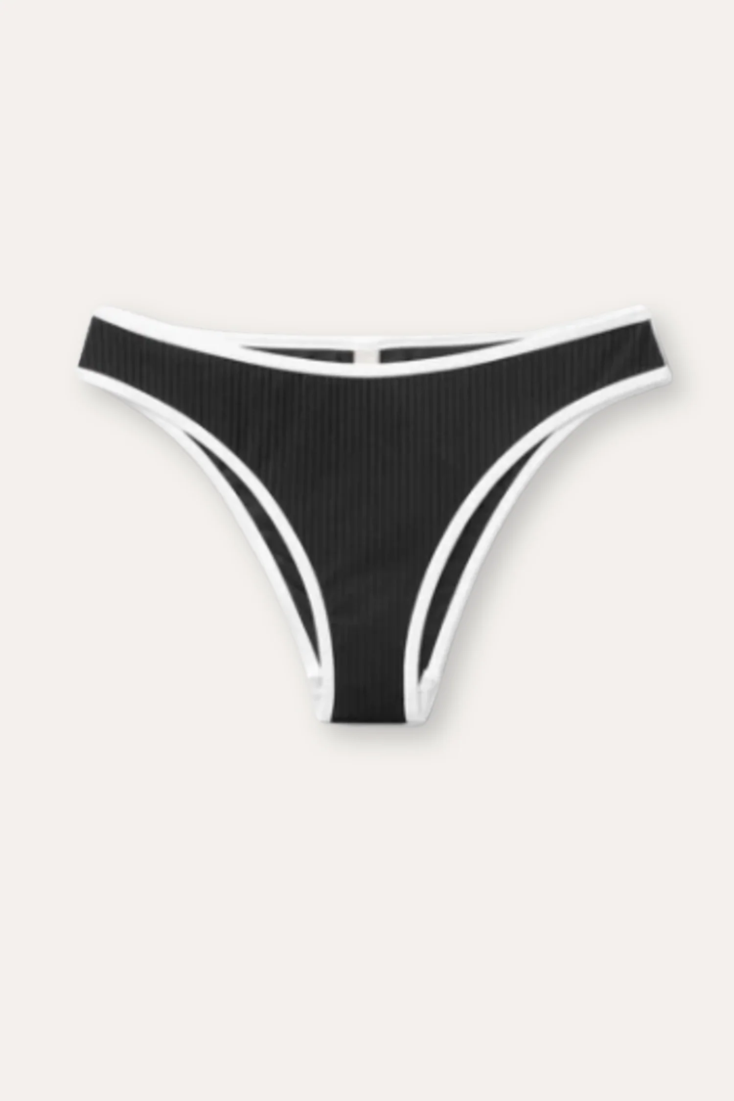 Ribbed Bikini Bottom- Black