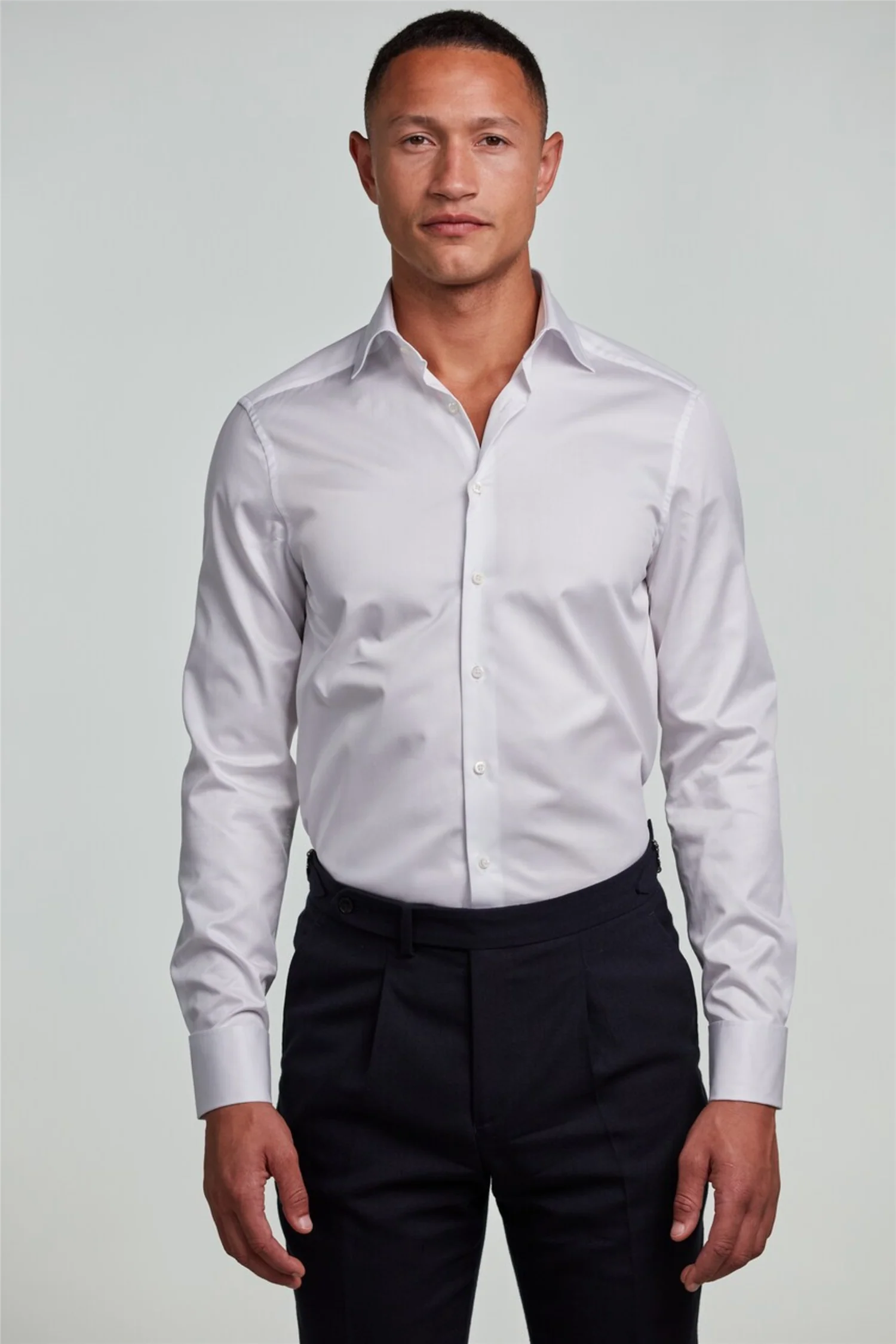 Slimline Twill Shirt French Cuffs White - Image 4