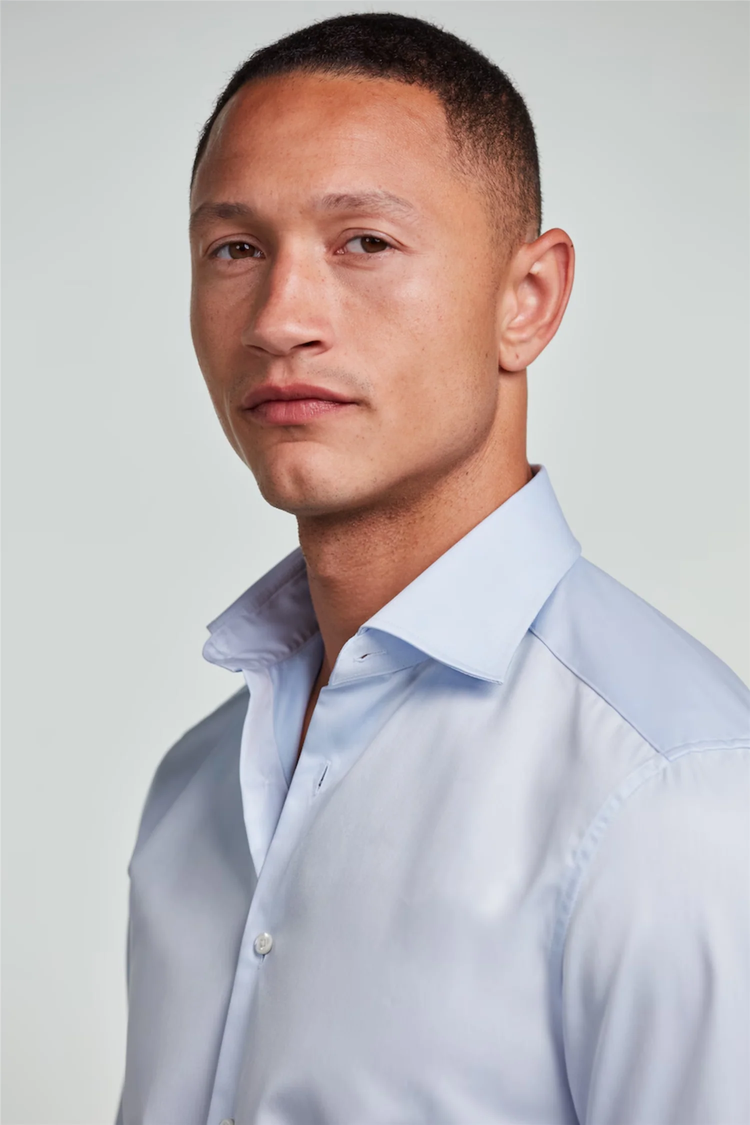 Slimline Twill Shirt Light Blue - Image 5