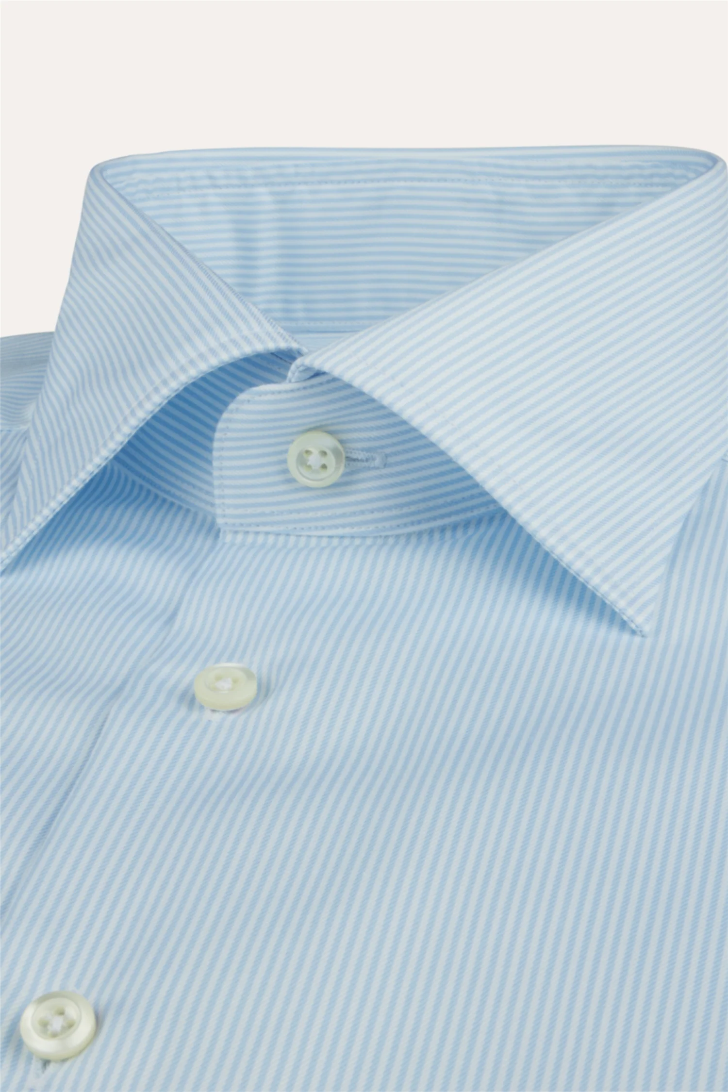 Slimline Pinstriped Twill Shirt Light Blue - Image 2