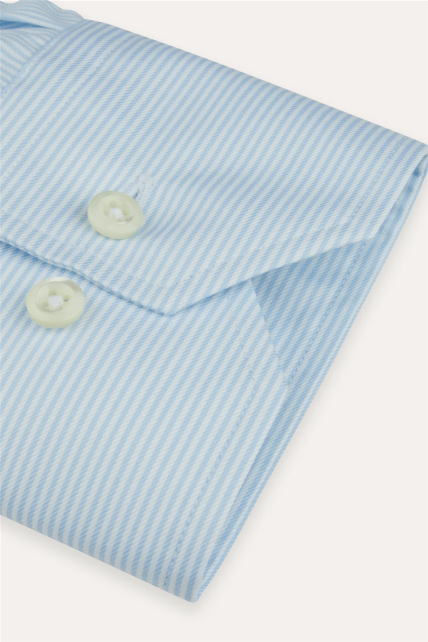 Slimline Pinstriped Twill Shirt Light Blue - Image 3