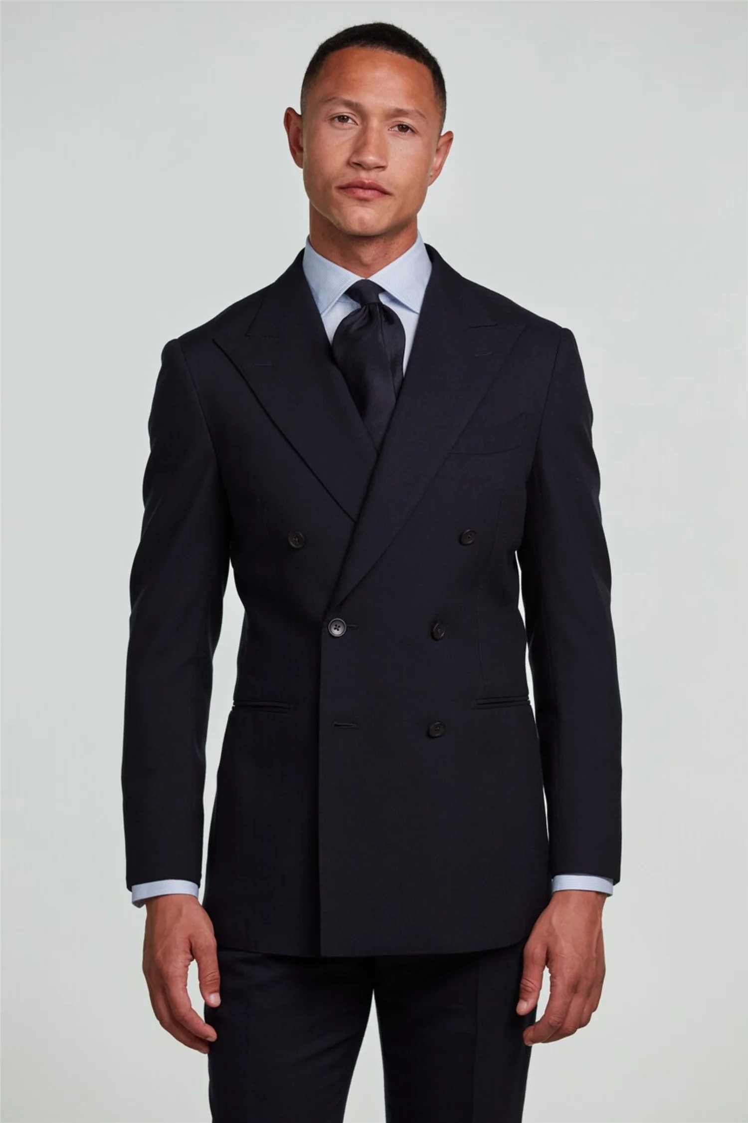 Slimline Pinstriped Twill Shirt Light Blue - Image 7