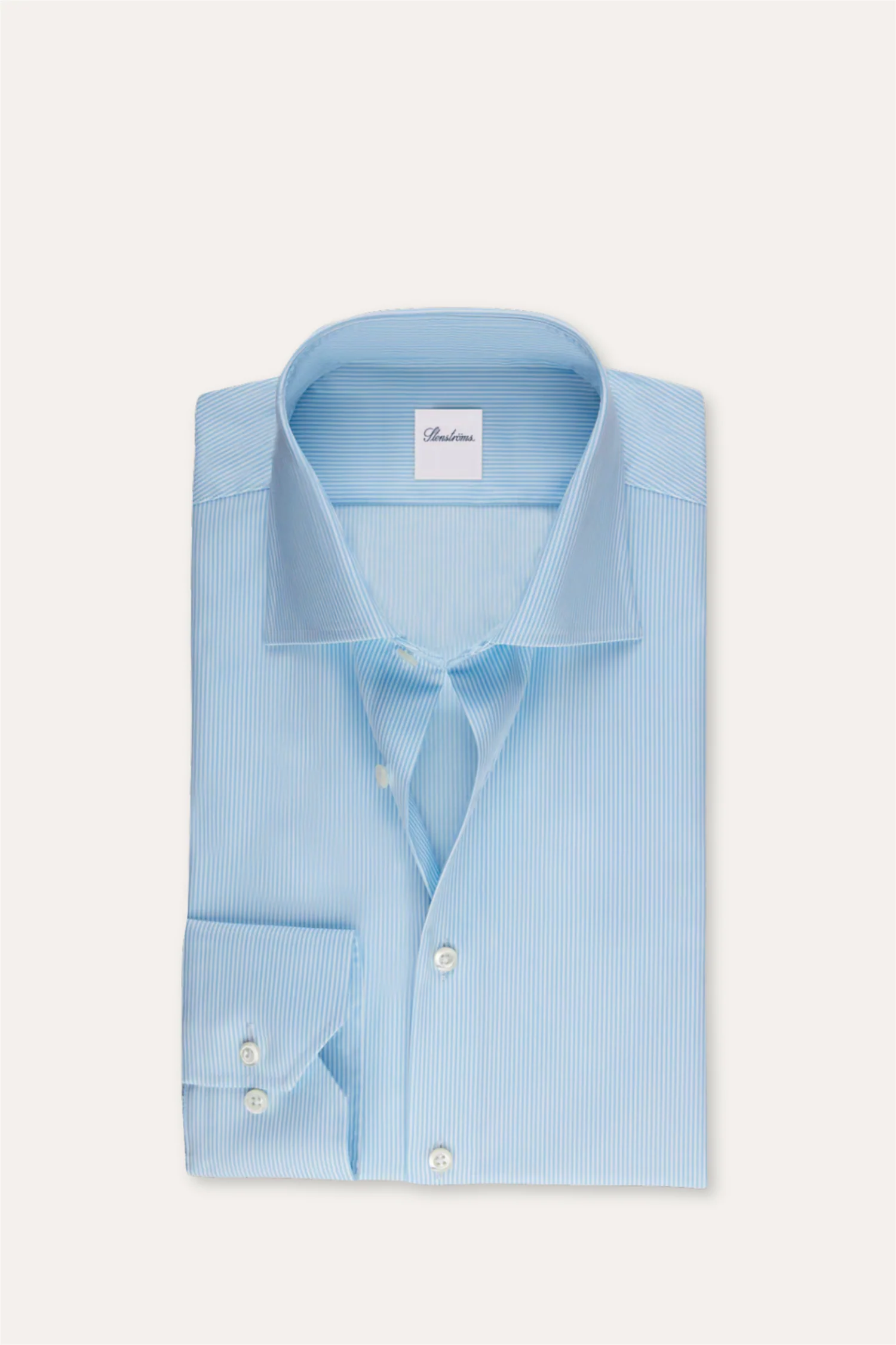 Regular Pinstriped Twill Shirt Light Blue