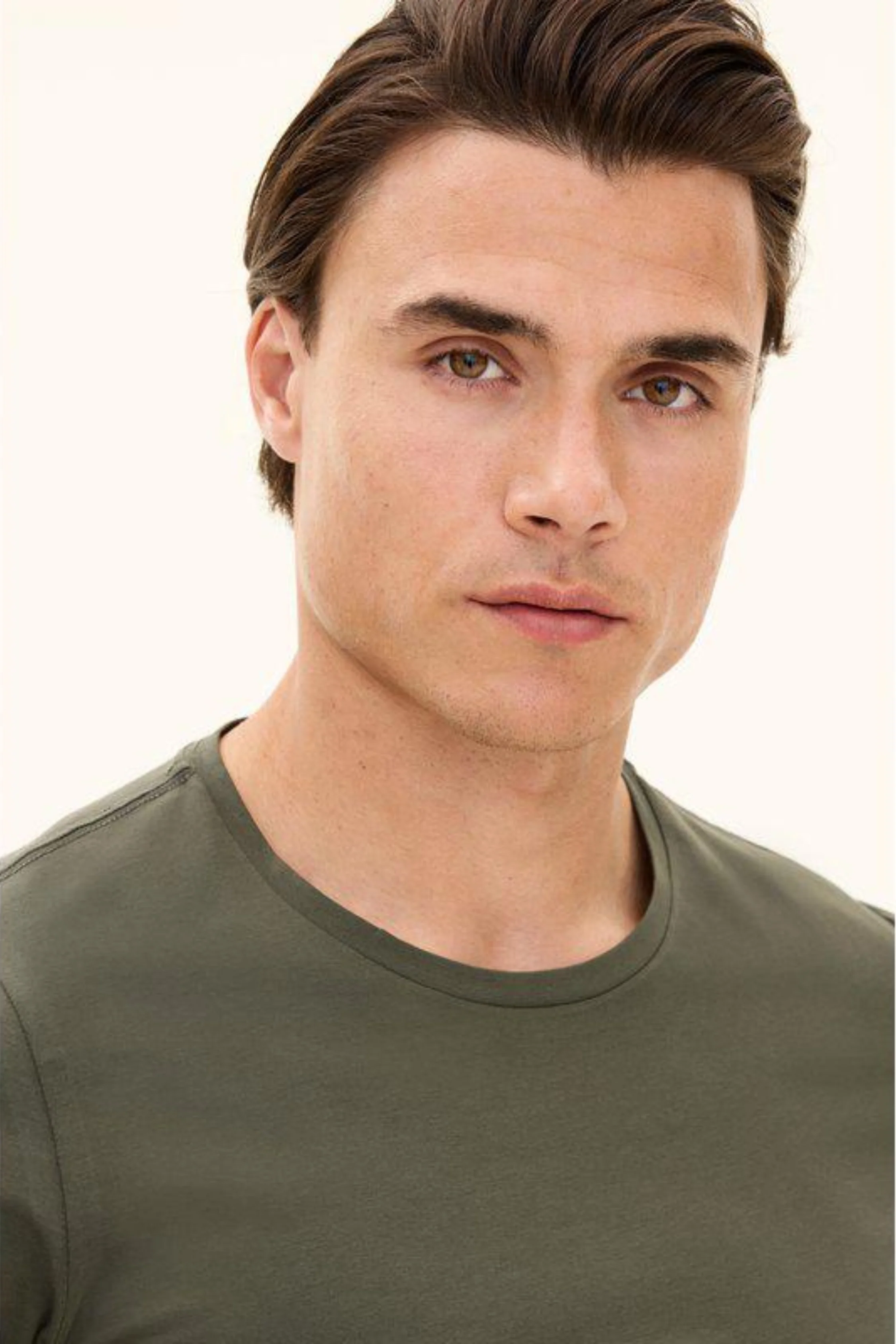 Kyran Cotton Stretch Slim Fit T-Shirt Green Cervo - Image 5