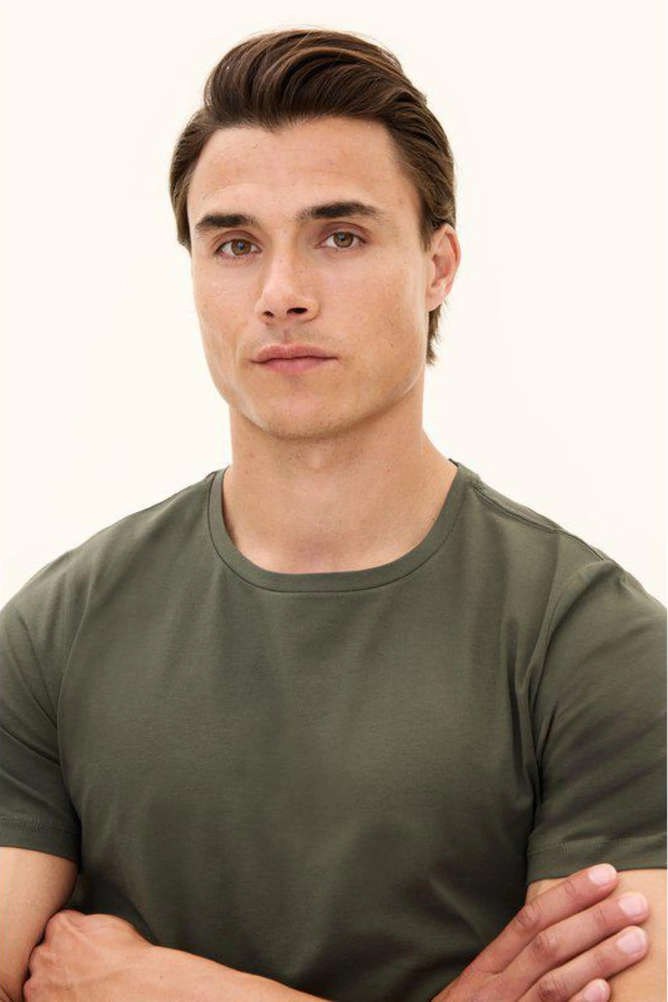 Kyran Cotton Stretch Slim Fit T-Shirt Green Cervo - Image 8