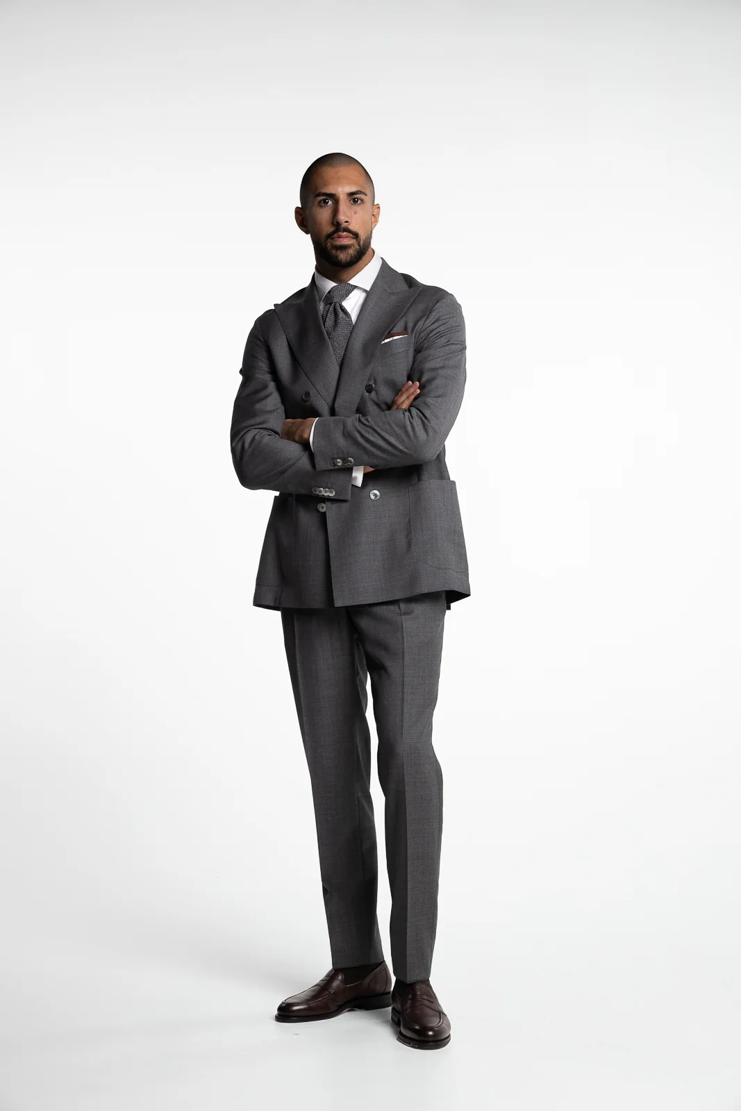 Prato Pleated Tropical Wool Trousers Grey - Image 5