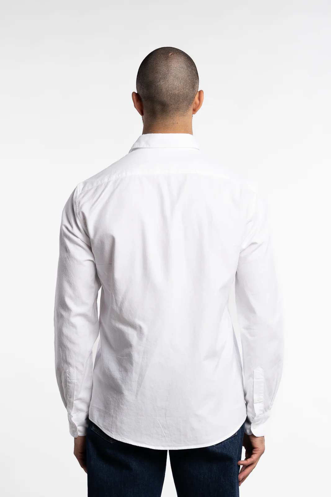 Long Sleeve Oxford Shirt White - Image 3