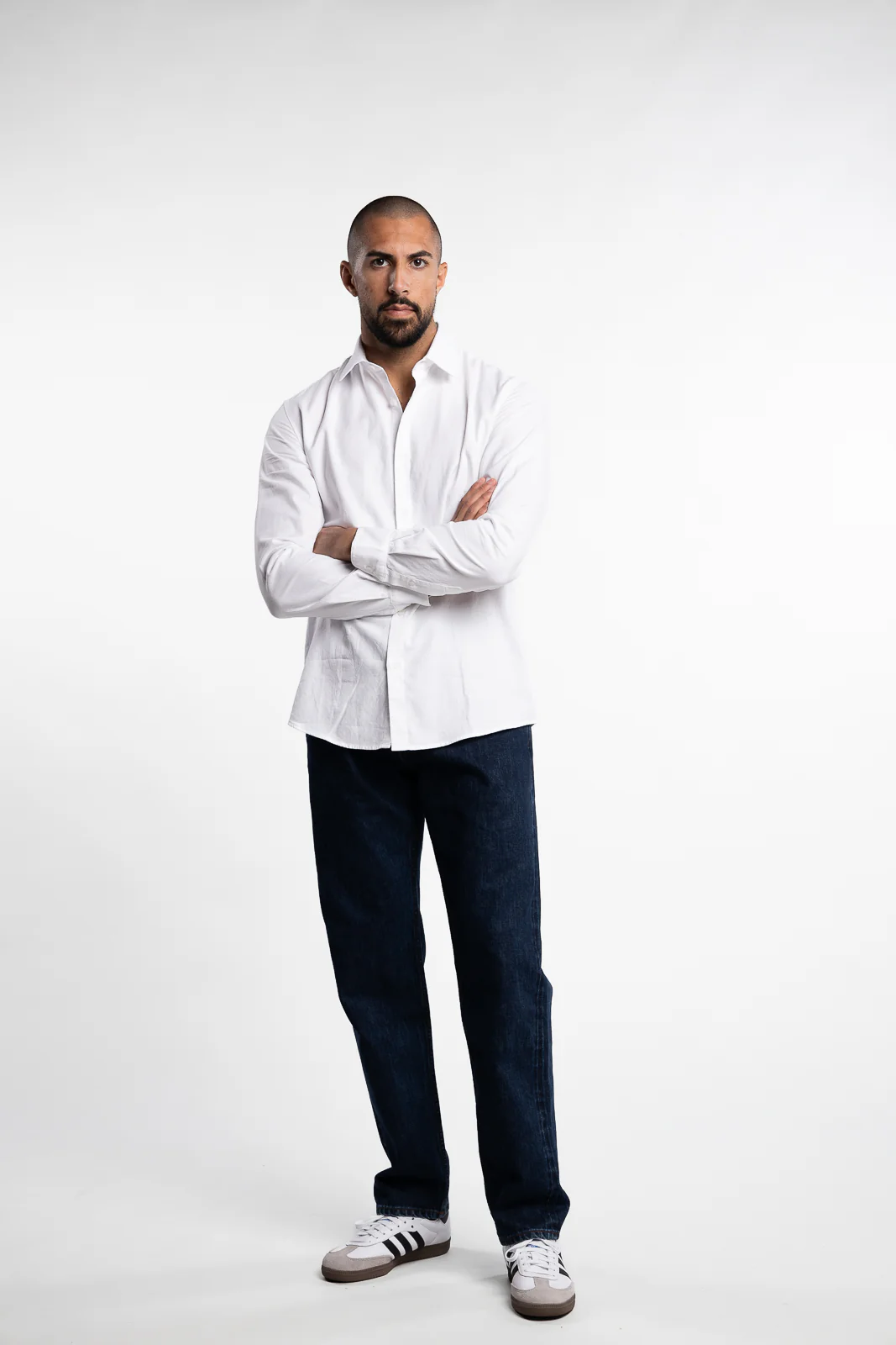 Long Sleeve Oxford Shirt White - Image 4