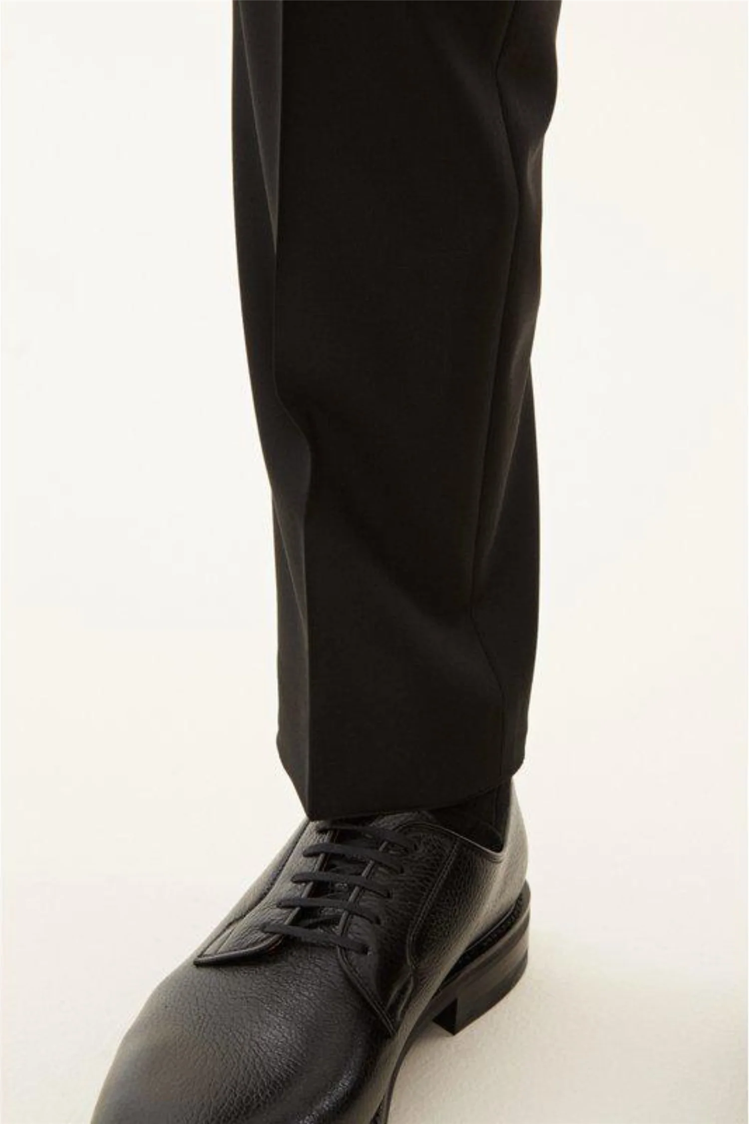 Denz Slim Fit Wool Trousers Black - Image 5