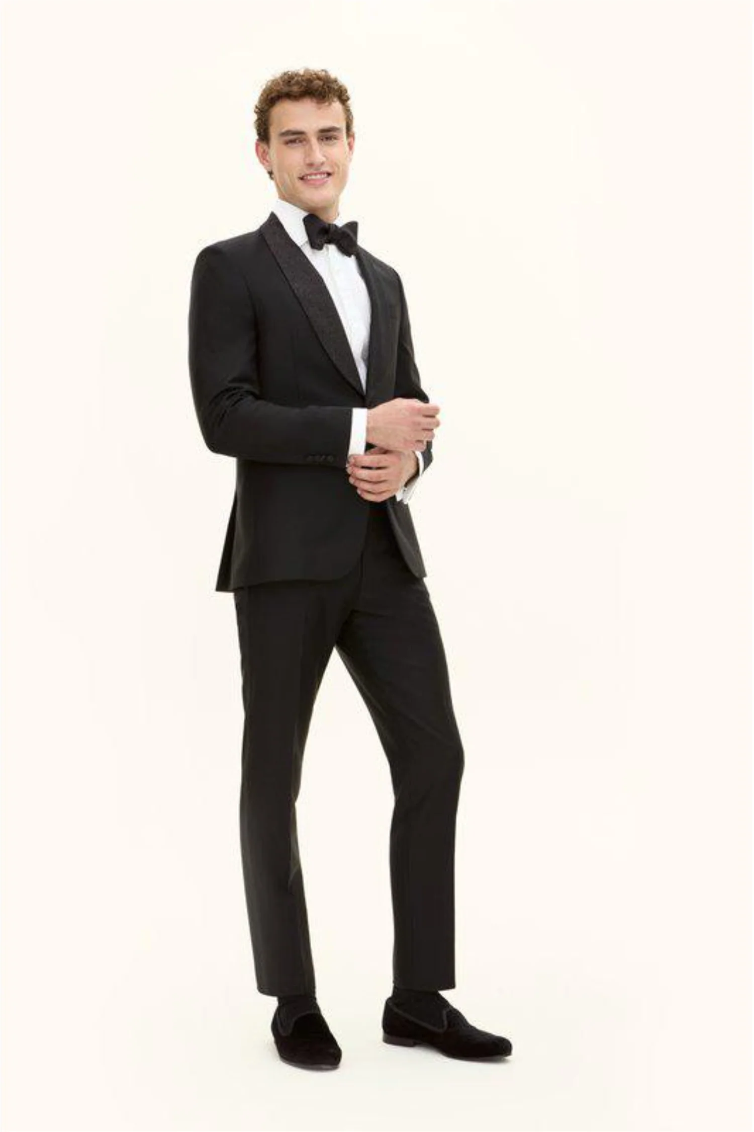 Figaro Regular Fit Tuxedo Blazer Black - Image 4
