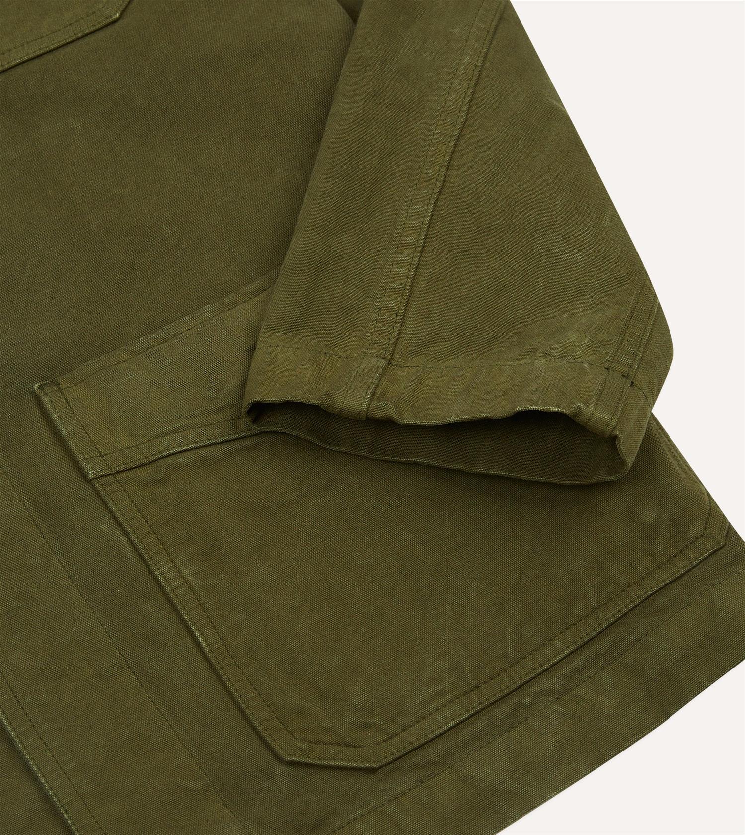 Cotton Duck Canvas Five-Pocket Chore Jacket Olive - Image 5