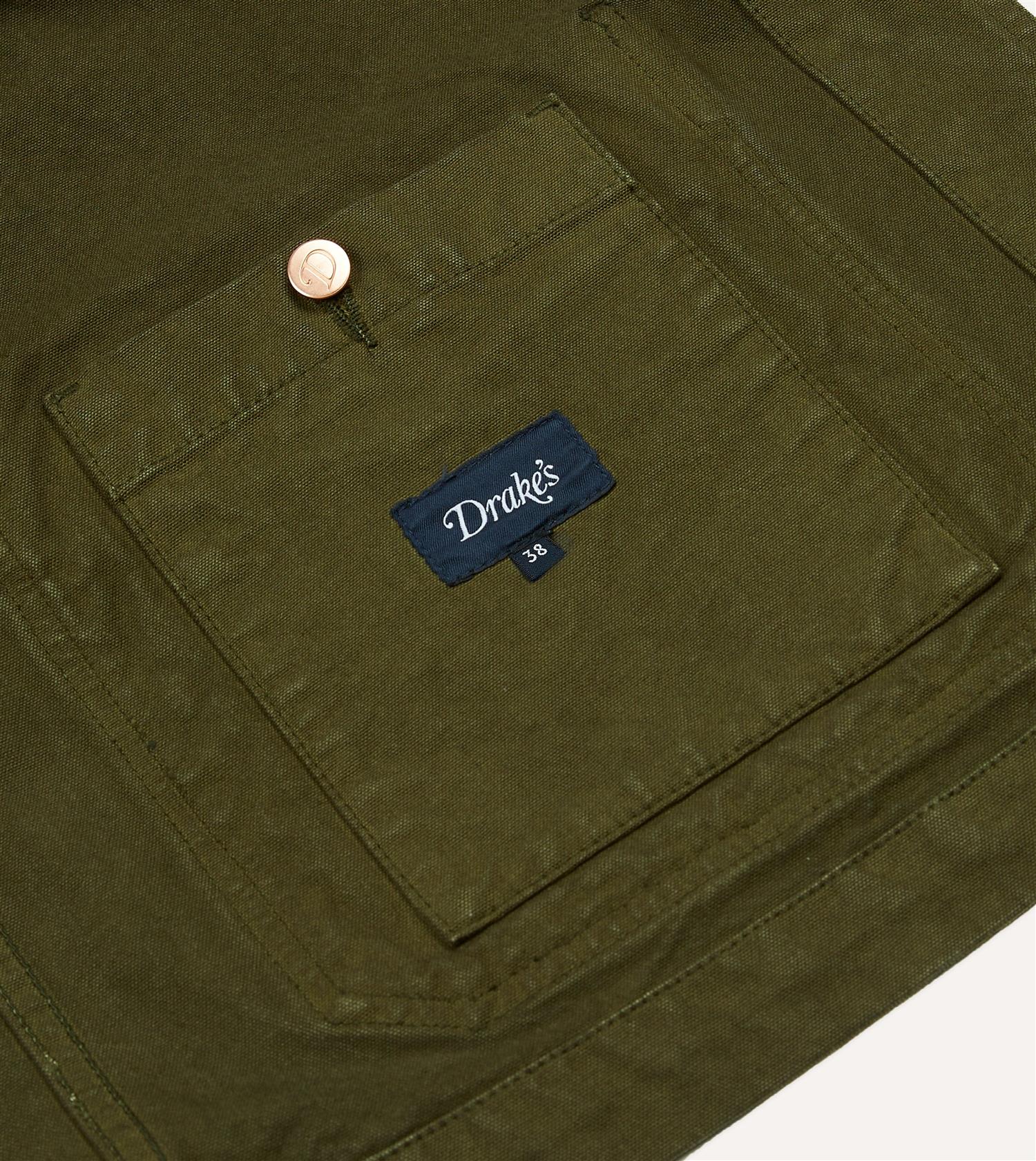 Cotton Duck Canvas Five-Pocket Chore Jacket Olive - Image 7