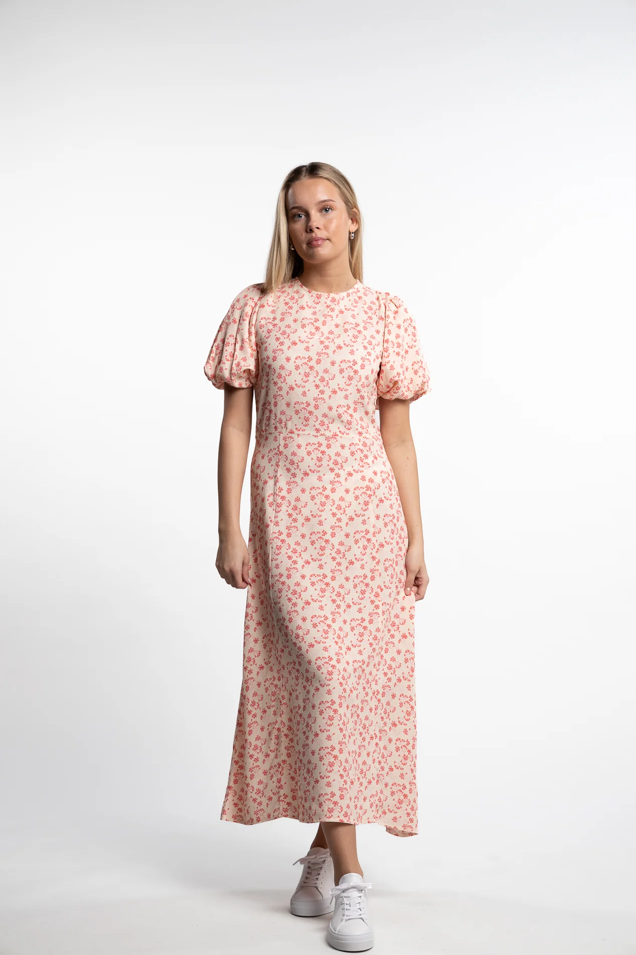 Athilda Dress- Cream Pink Flower