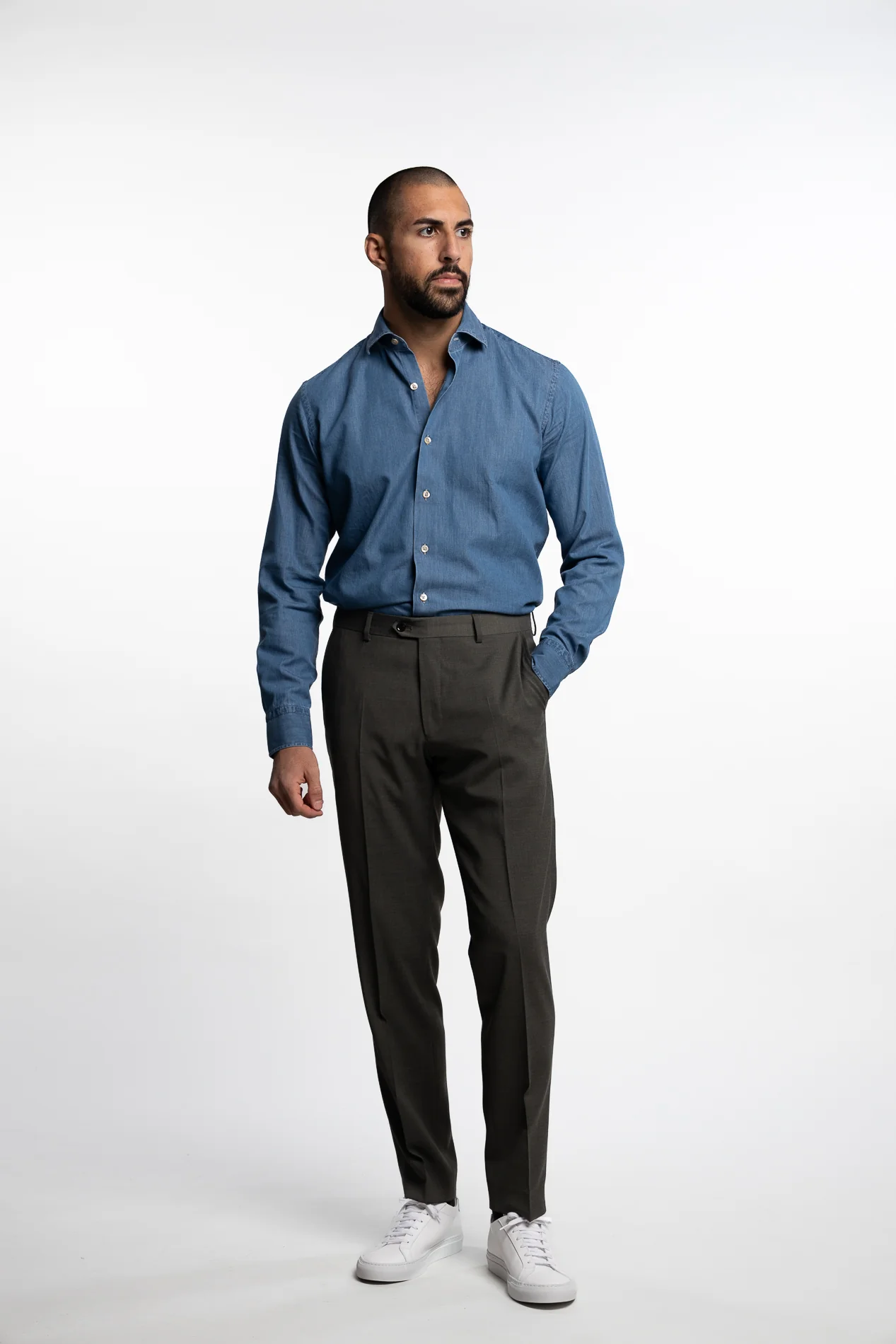 Denz Wool/Stretch Trousers Green Swing