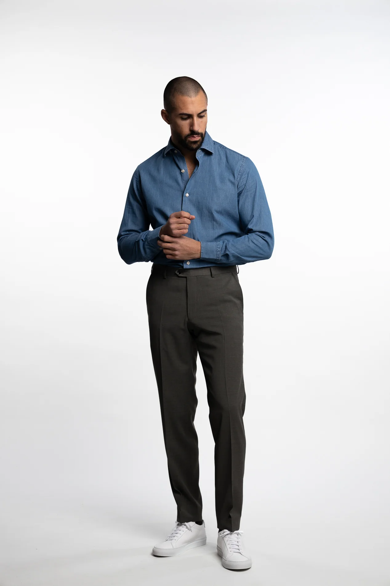 Denz Wool/Stretch Trousers Green Swing - Image 5