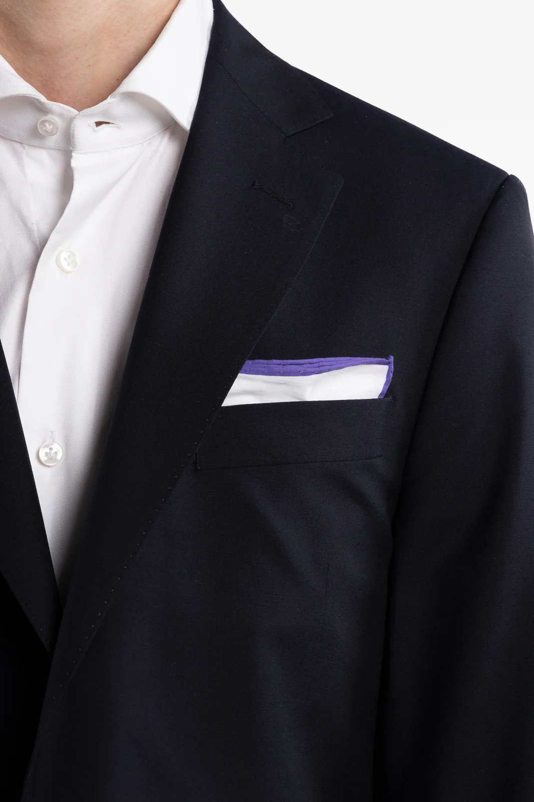 Cotton Hanky White/Purple