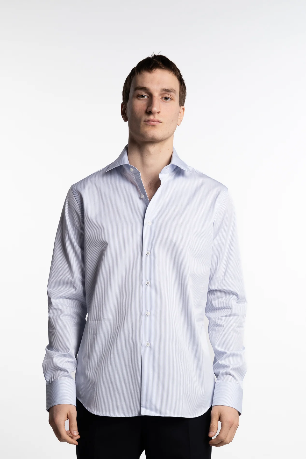 Cotton Shirt Blue Stripe - Image 2
