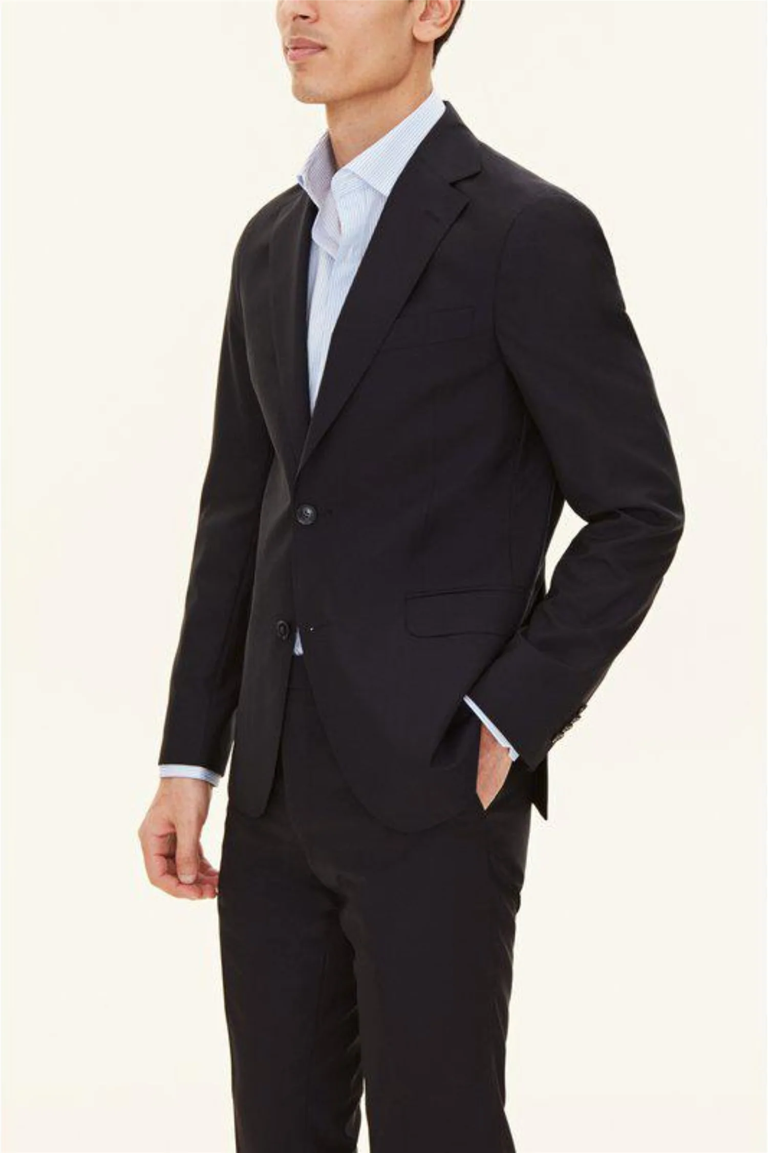 Ego Slim Fit Wool Blazer Navy - Image 3