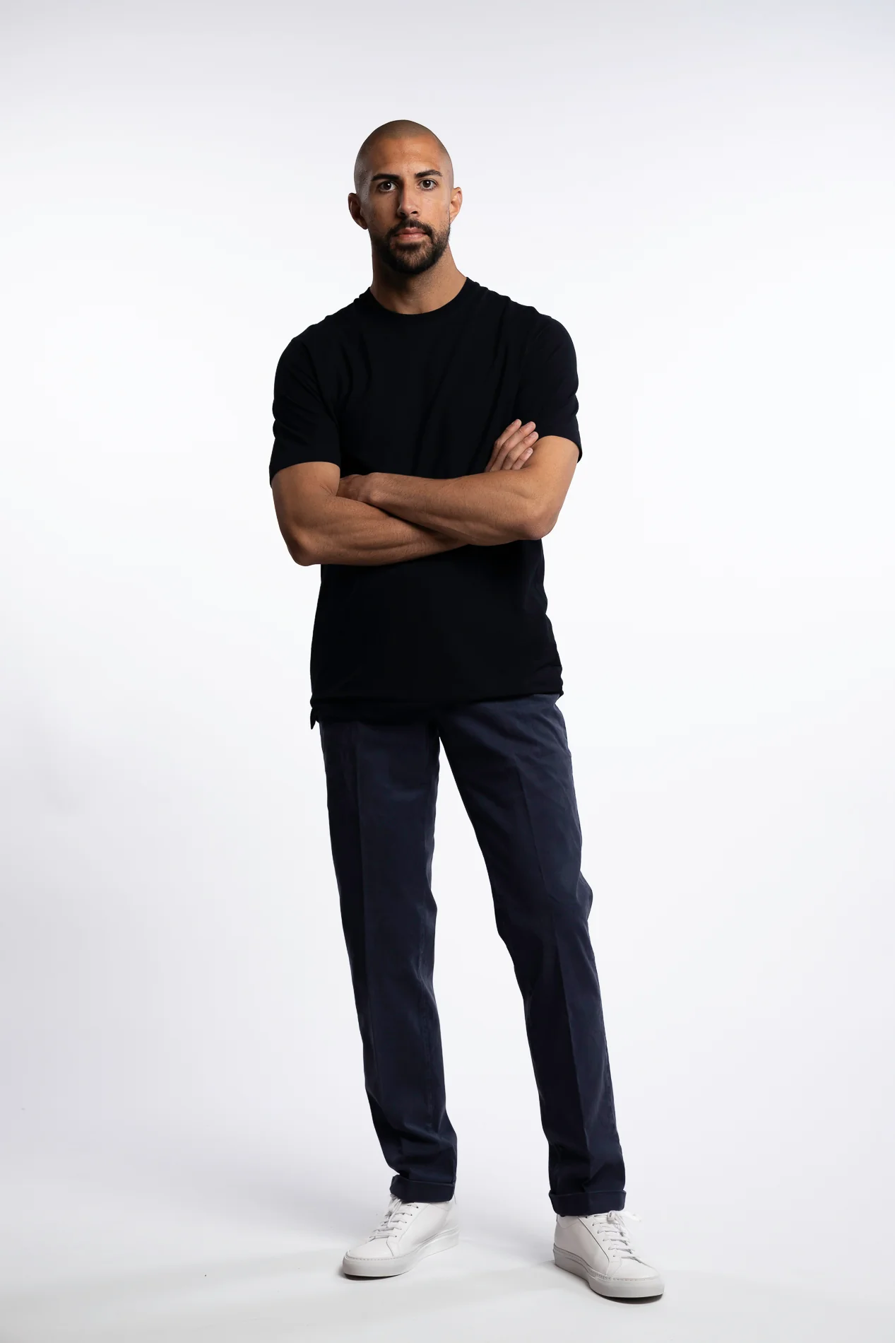 Cotton/Silk Chinos Navy - Image 4
