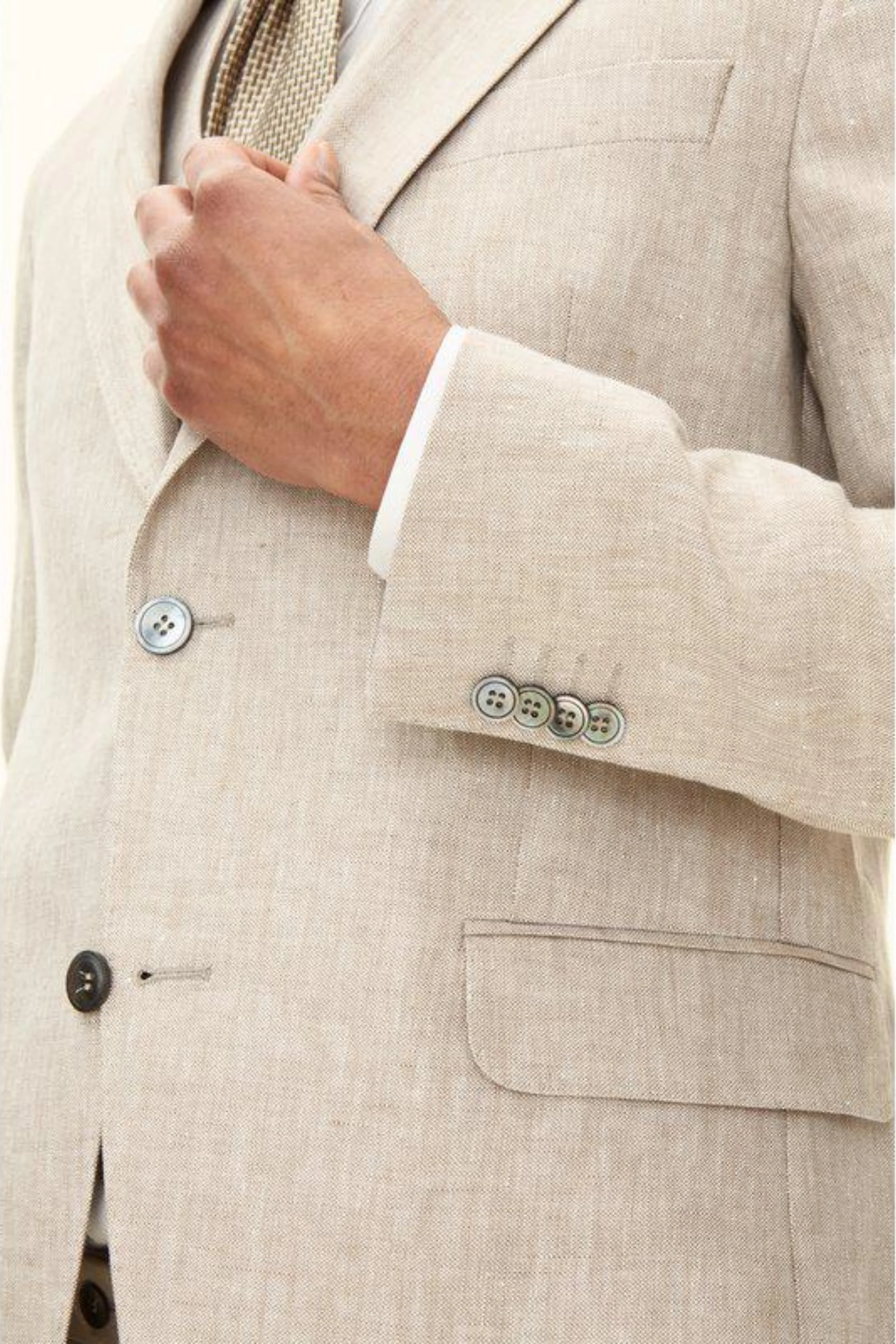 Ferry Regular Fit Soft Linen Blazer Trench Beige - Image 5