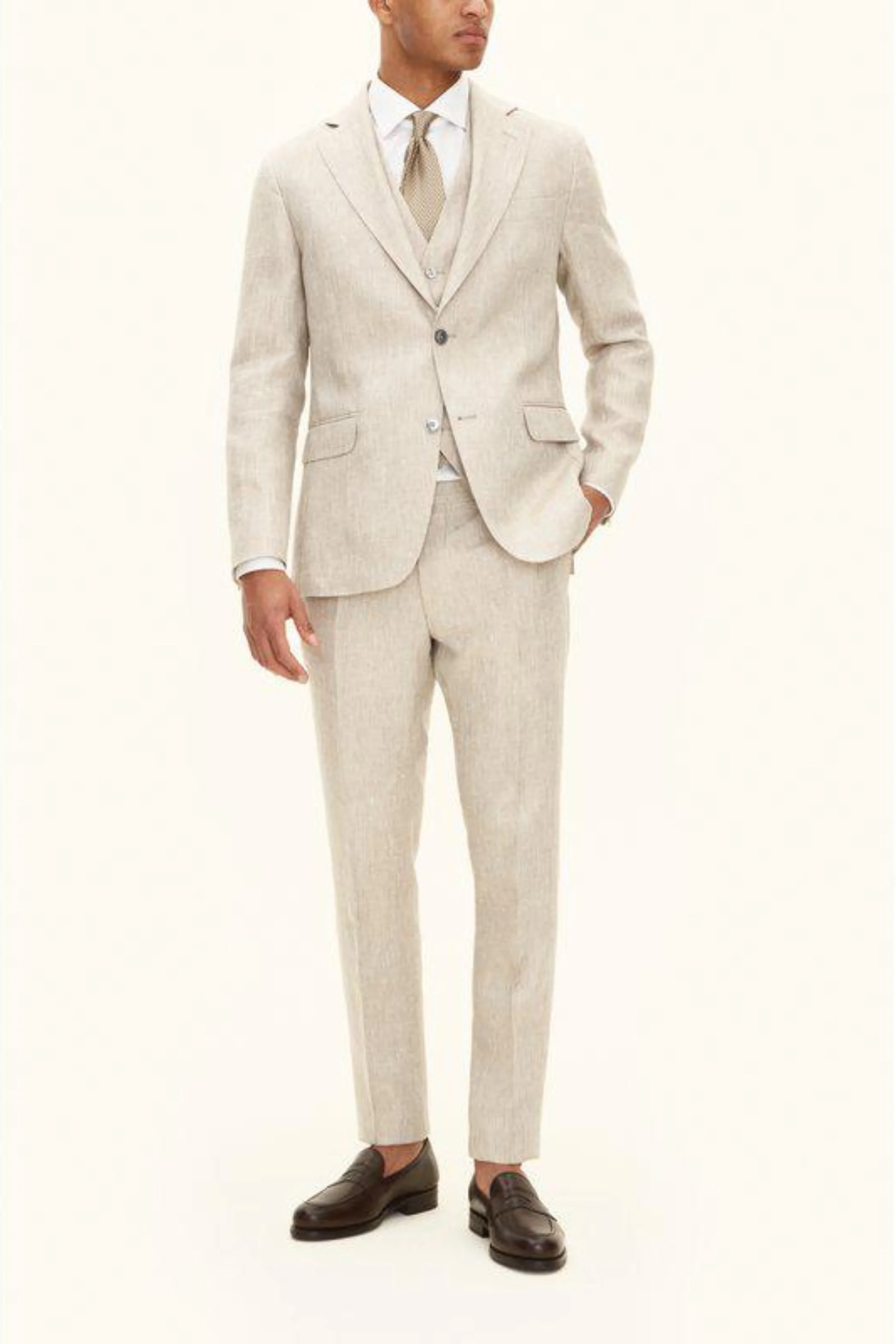 Ferry Regular Fit Soft Linen Blazer Trench Beige - Image 7