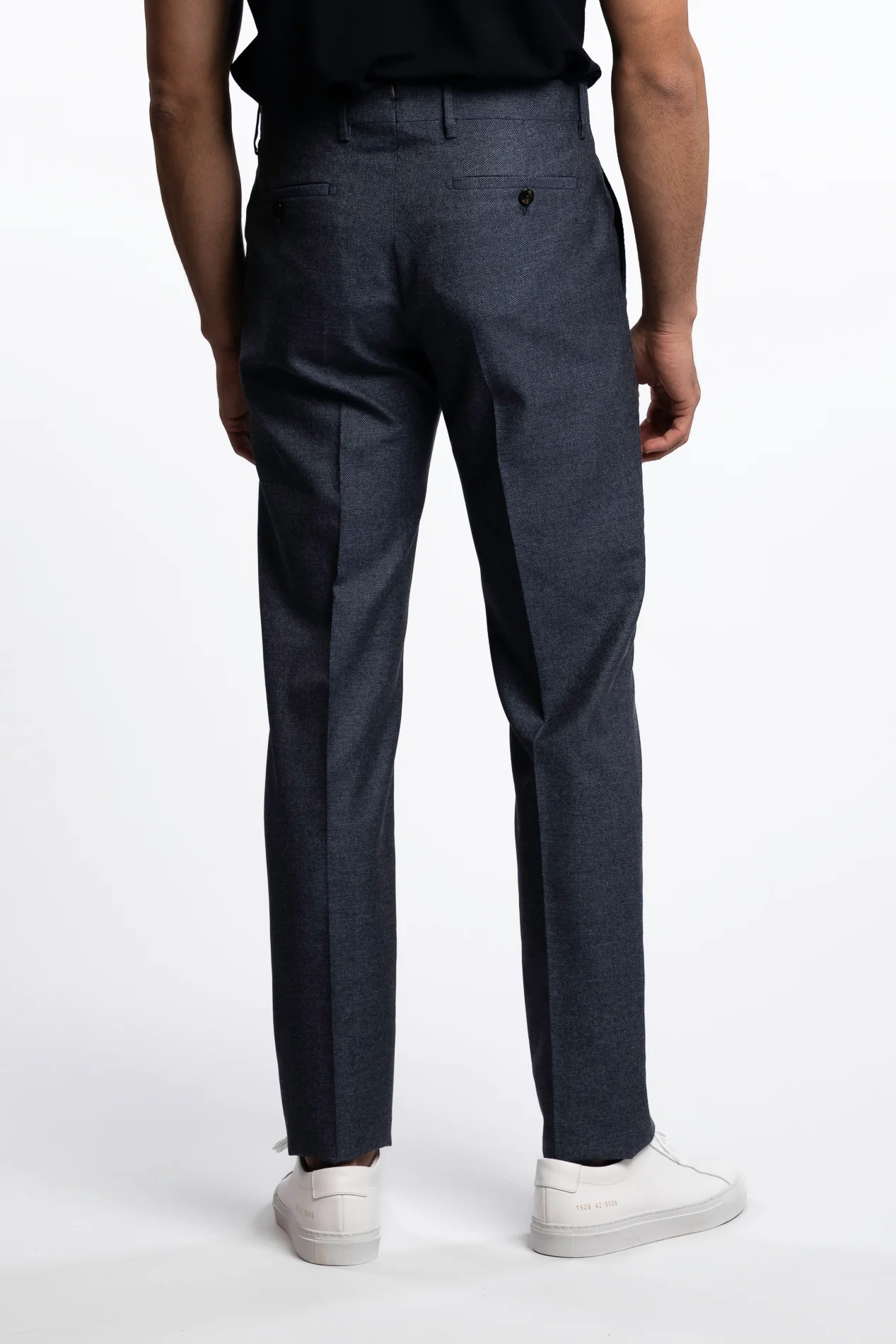 Vulcano Virgin Wool/Cotton Chinos Blue - Image 3