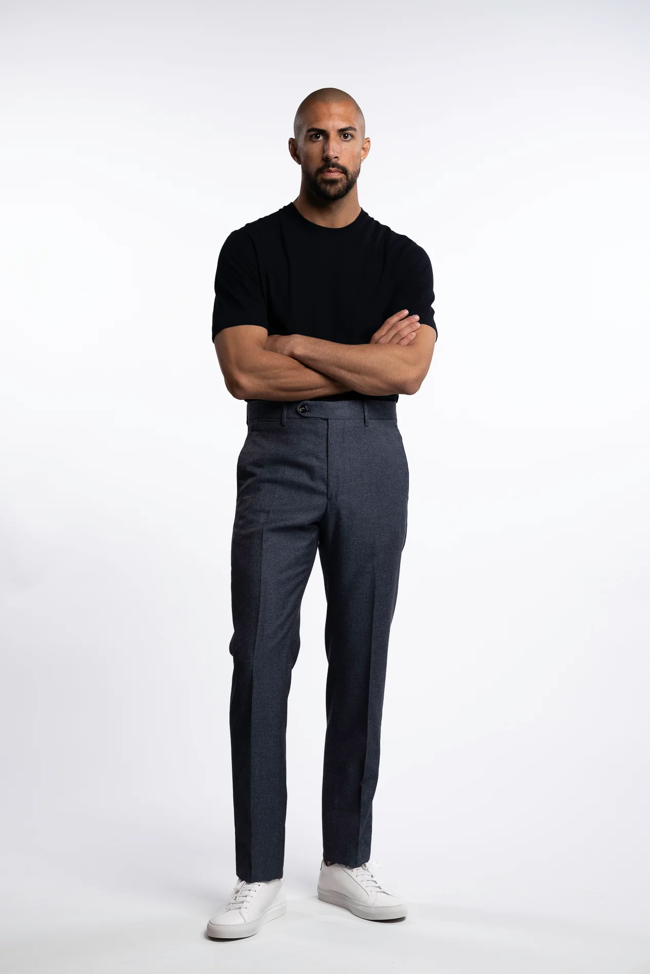 Vulcano Virgin Wool/Cotton Chinos Blue - Image 5