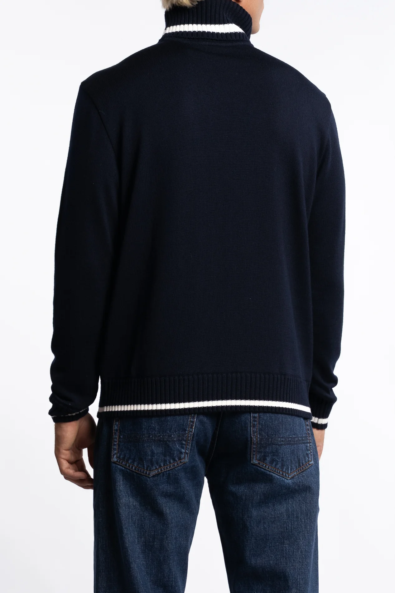 Wool Turtle Neck Navy - Image 3