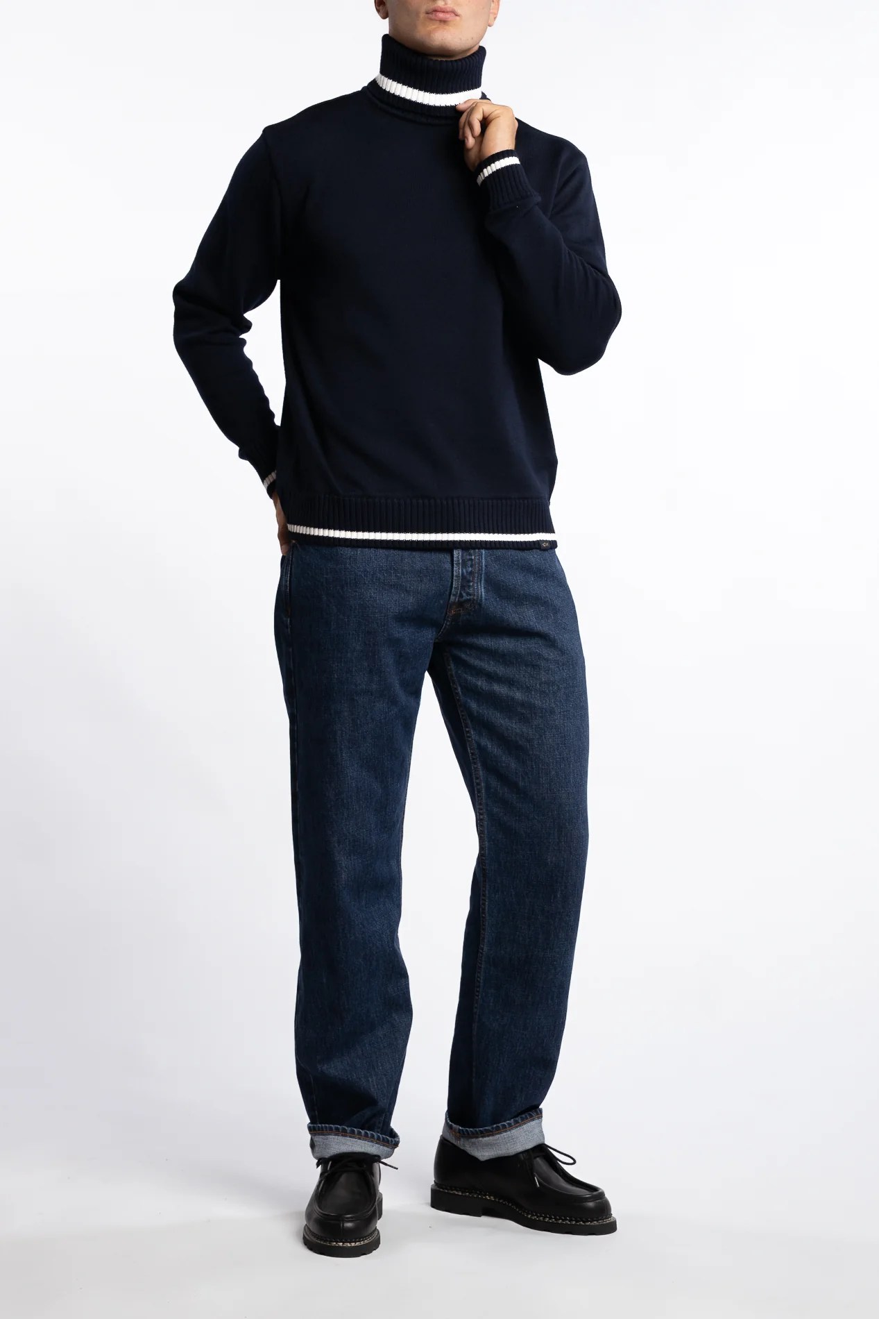 Wool Turtle Neck Navy - Image 4