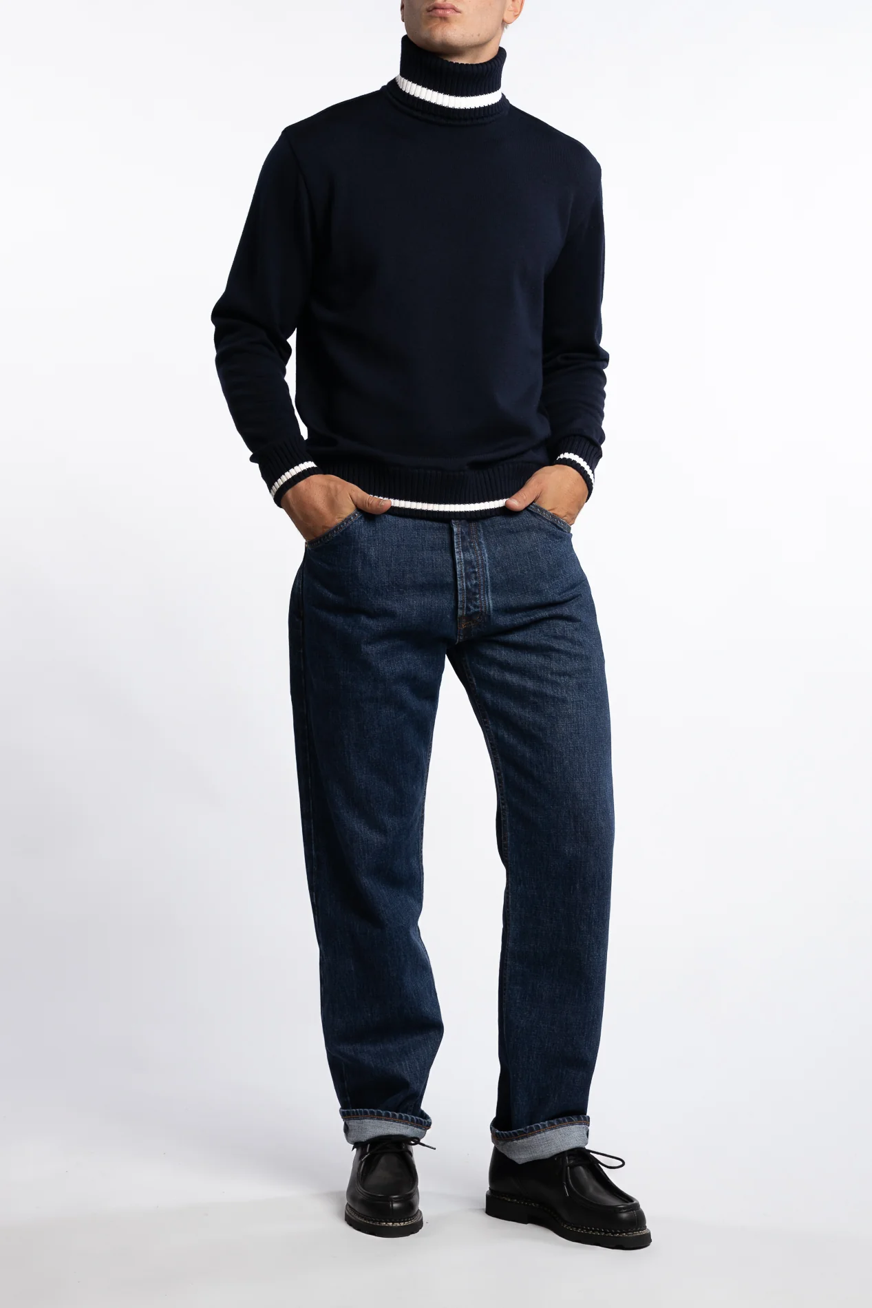 Wool Turtle Neck Navy - Image 5
