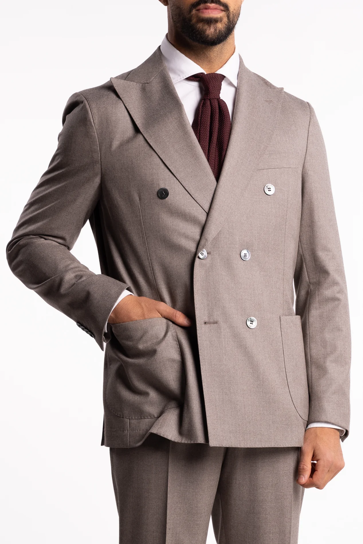 Vicenza DB Flannel Blazer Beige Melange