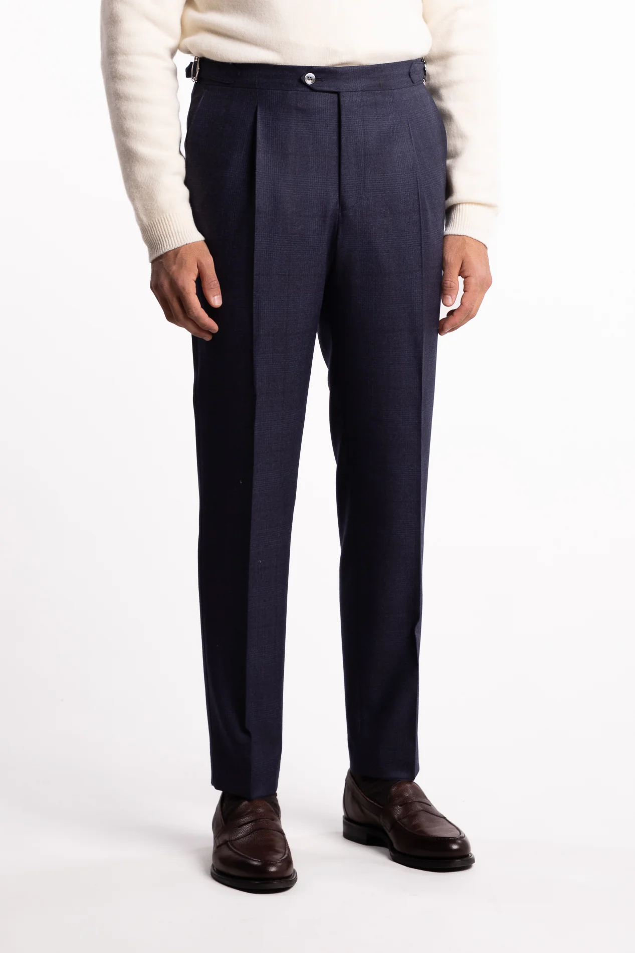 Prato Flanell Pant Navy Check