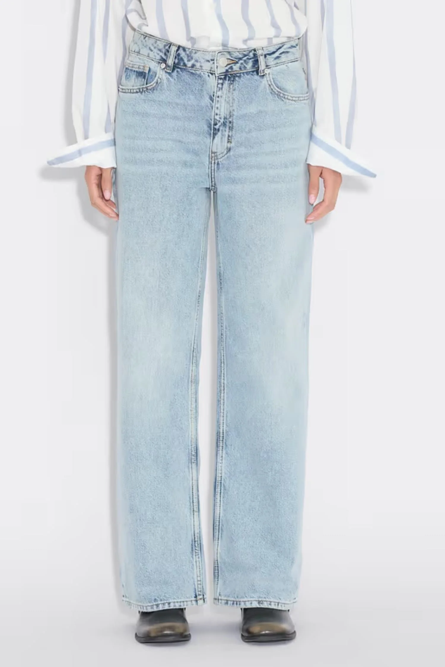 W Wide Jeans - Blue Washed