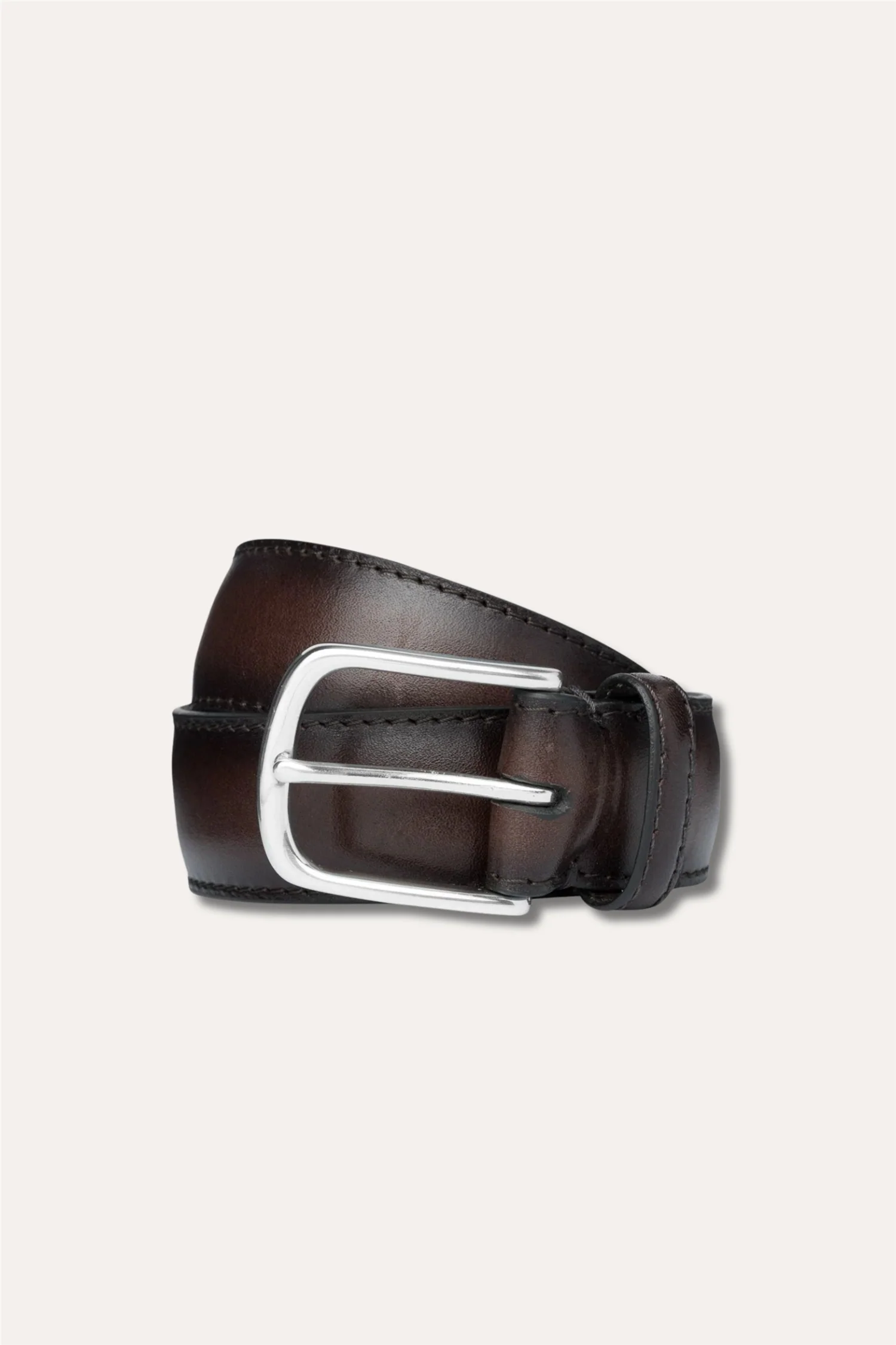Calf Leather Belt Dark Brown