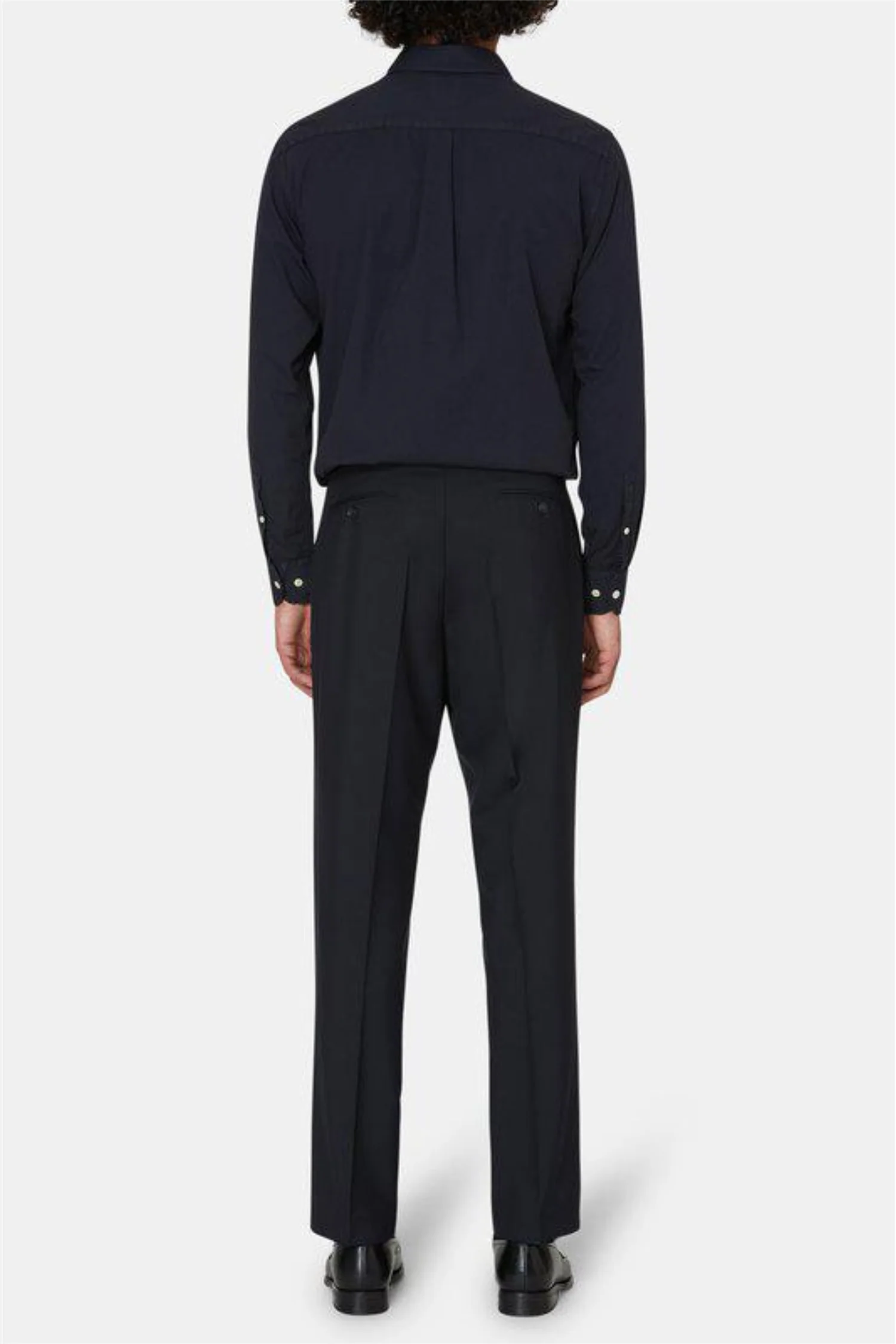 Del S Straight Fit Wool Trousers Navy - Image 4