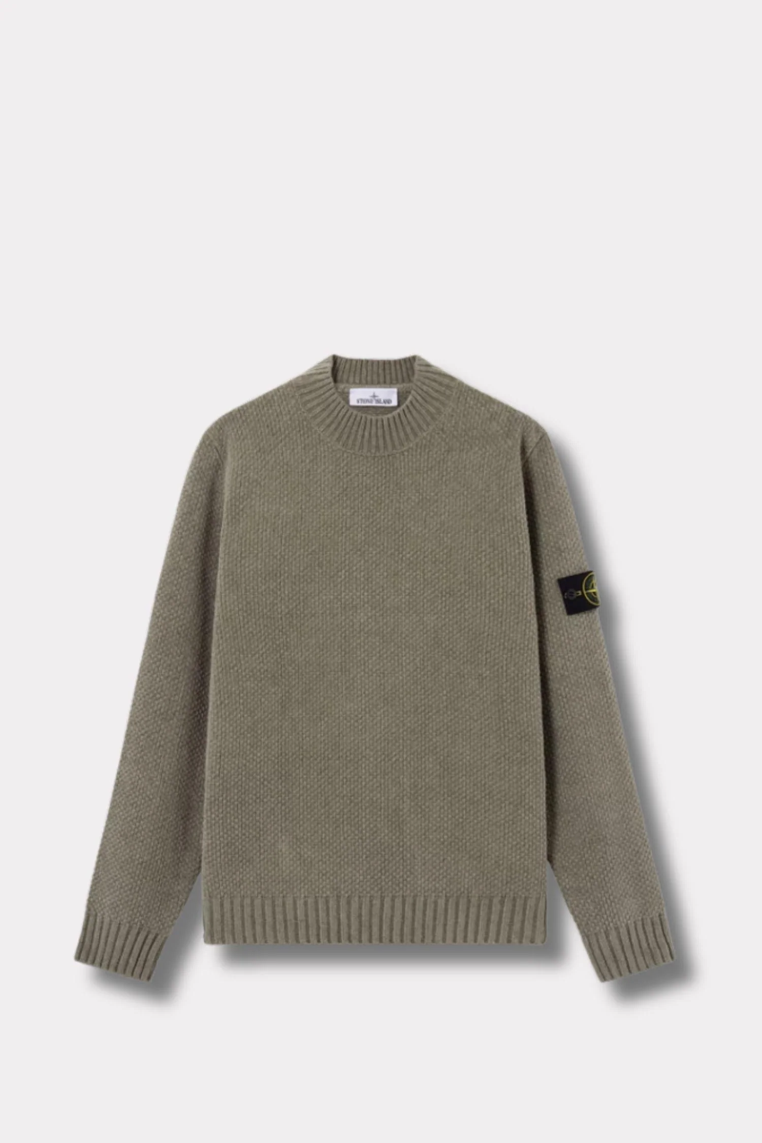 5100005 Mock Neck Jumper With Ribbed Trims Sage Green