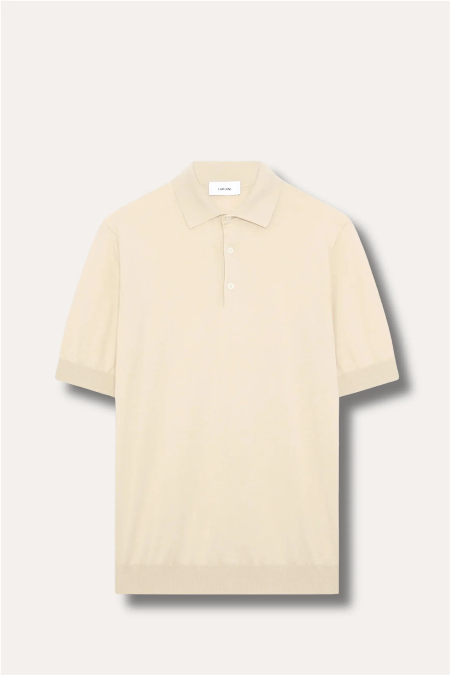 Knitted Cotton Polo Shirt Cream