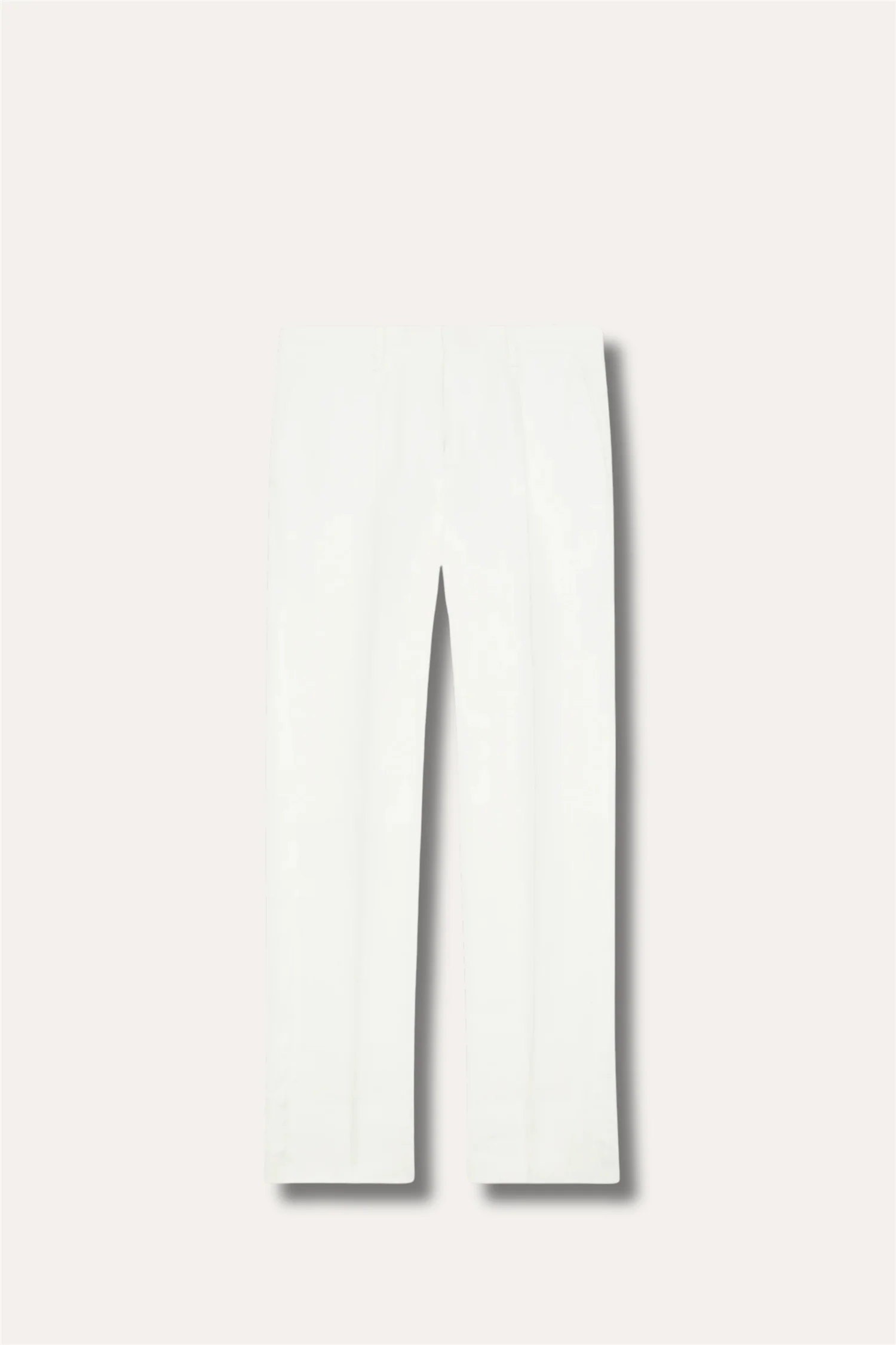 Linen Flat-front Trousers Cream