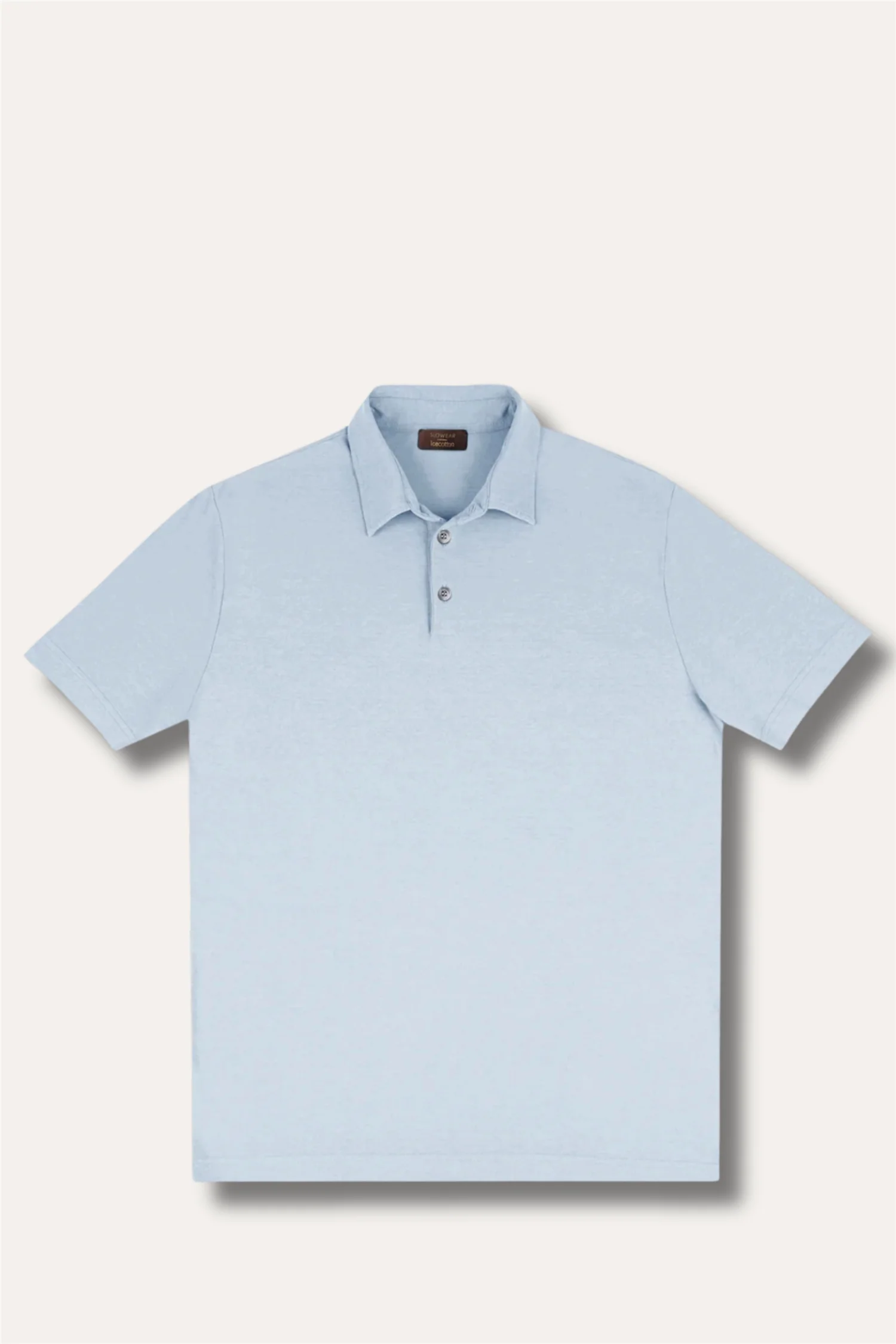 Ice Cotton Short Sleeve Polo Shirt Azzurro Polvere