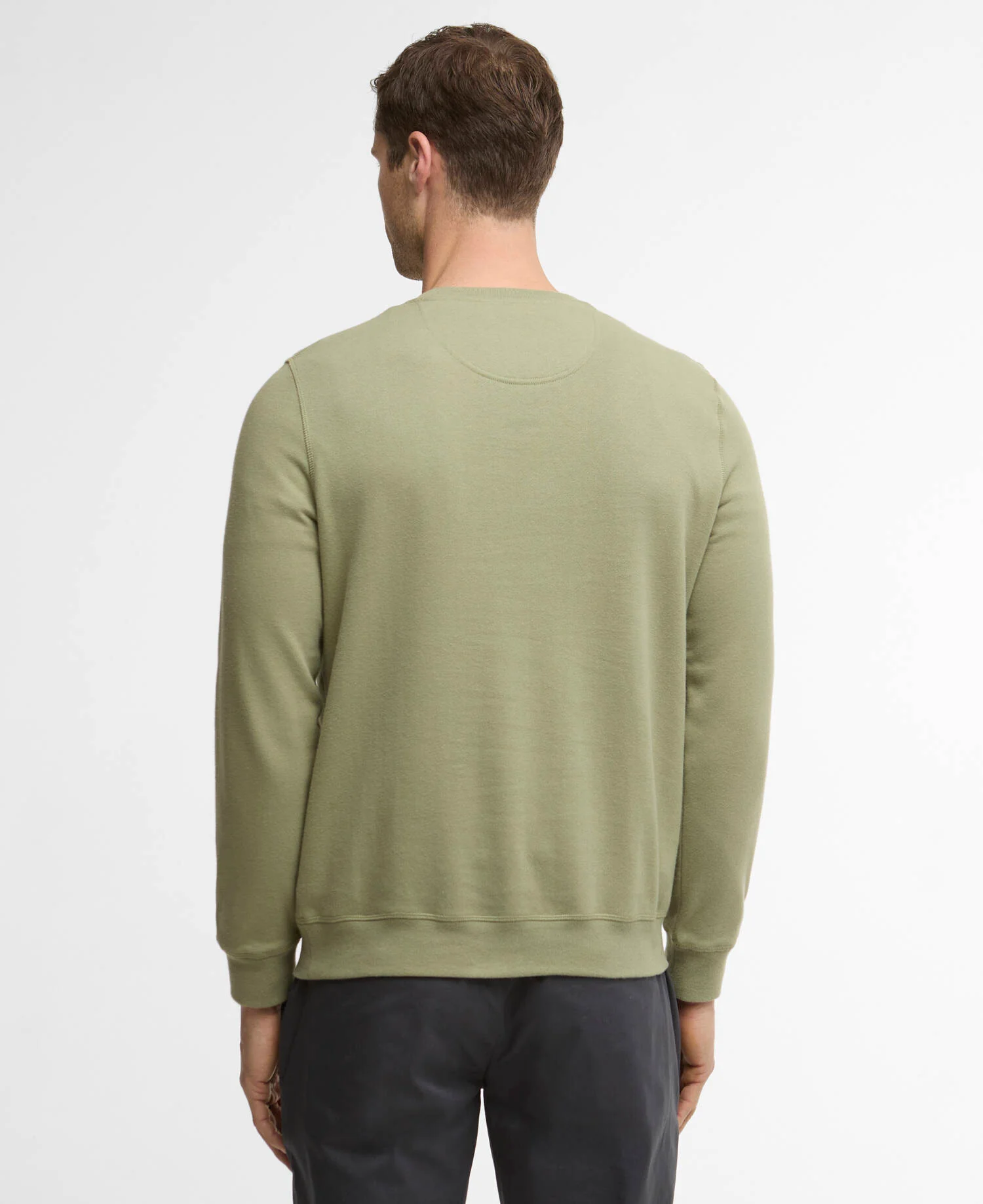Pique Applique Crew Sweatshirt Laurel Green - Image 3