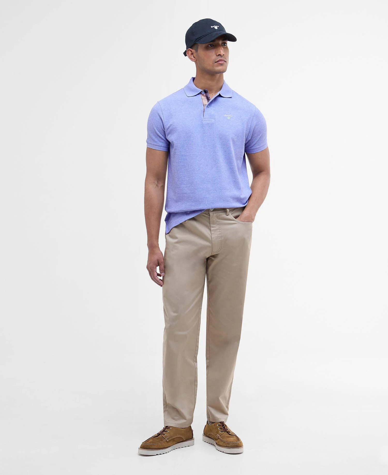 Tartan Pique Polo Shirt Sky Marl/Dress - Image 2