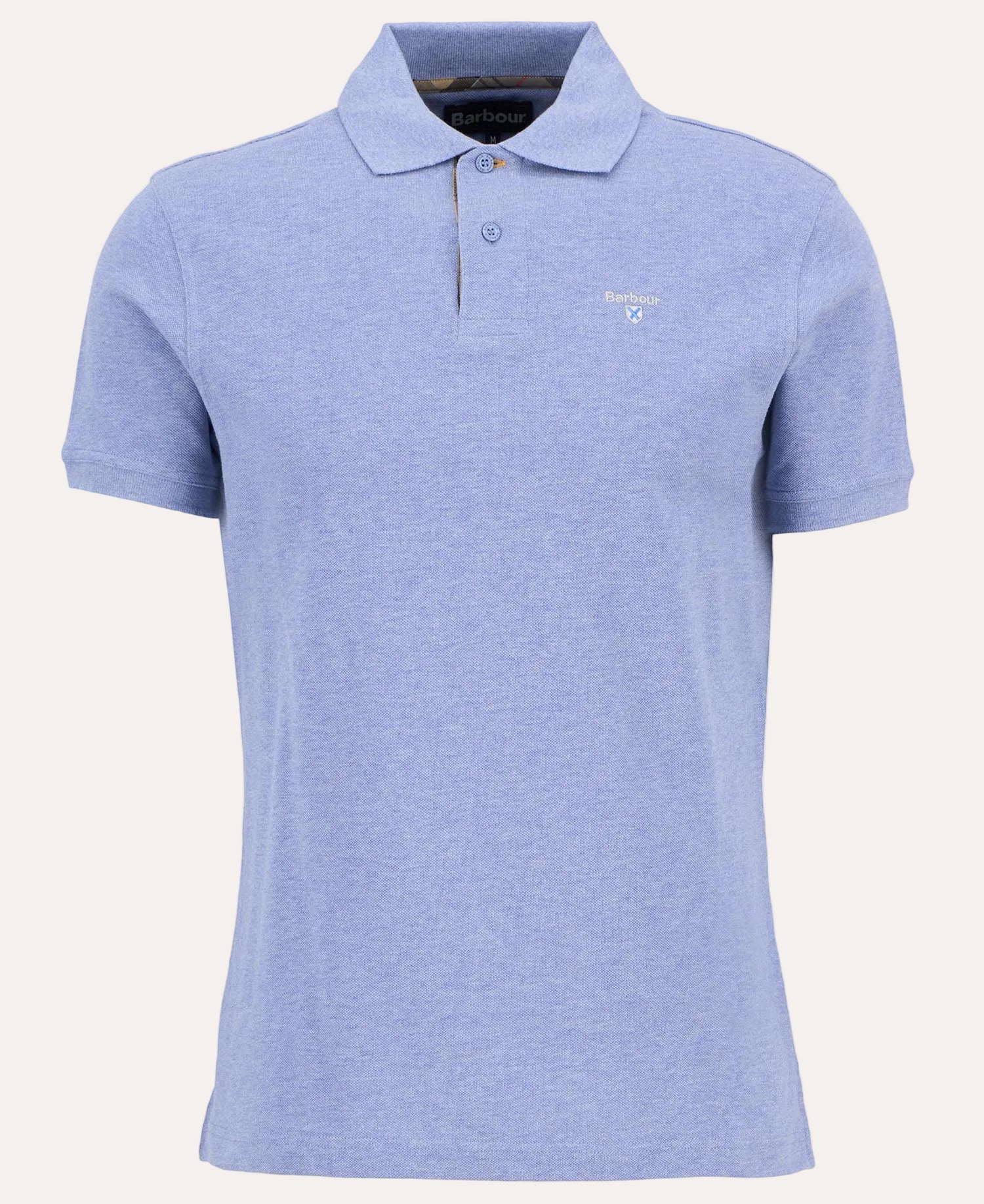 Tartan Pique Polo Shirt Sky Marl/Dress - Image 5