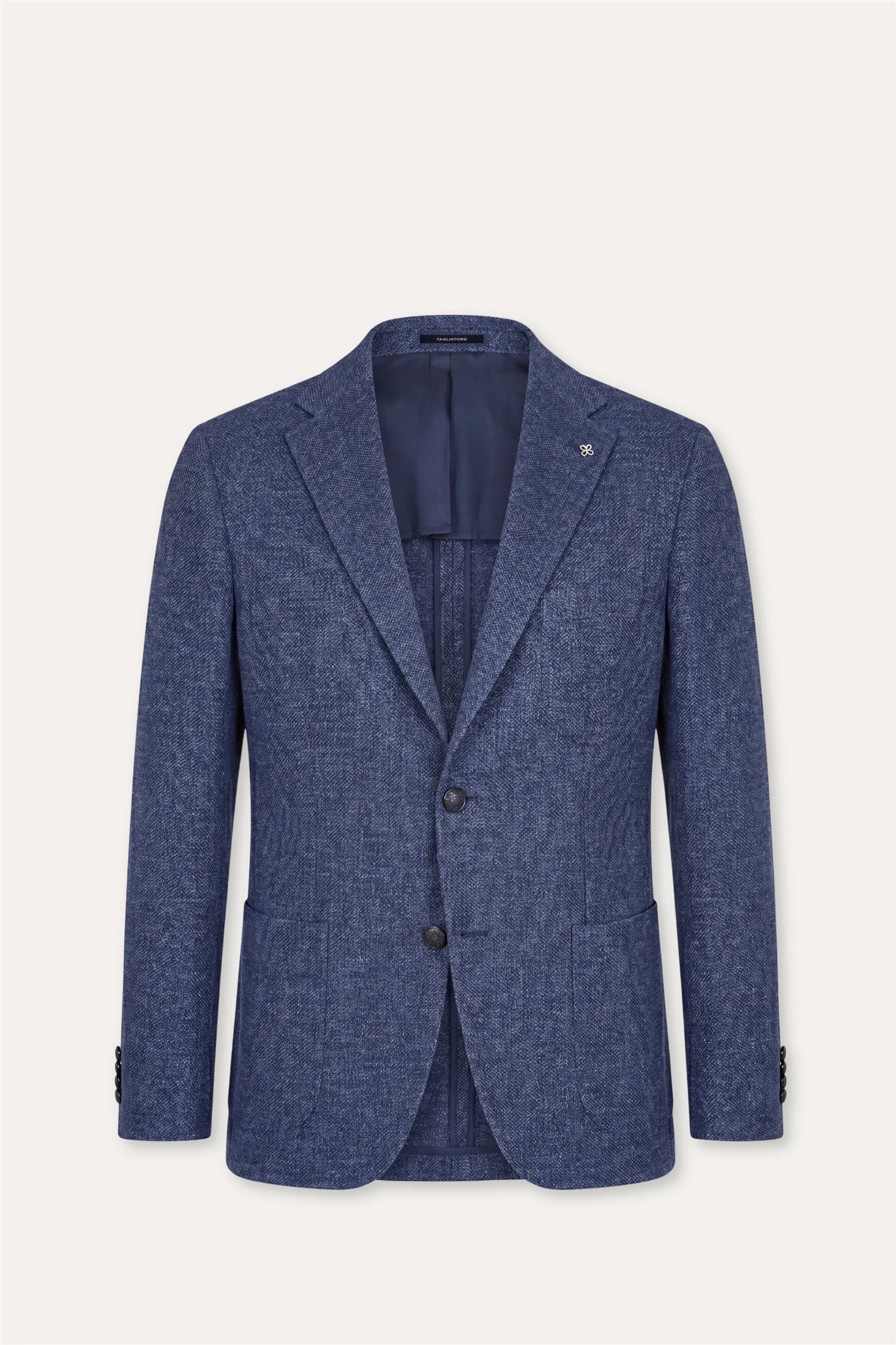 Cotton/Linen Slim Fit Blazer Blue