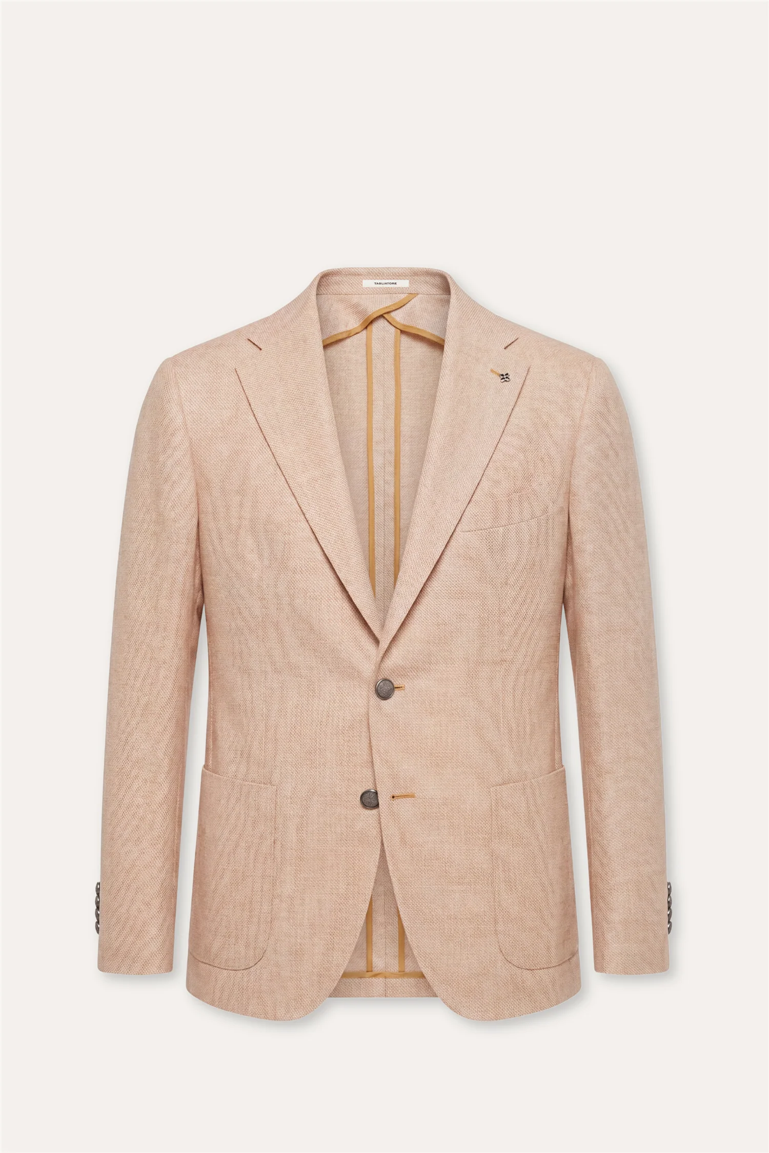 Linen/Wool Slim Fit Blazer Light Orange