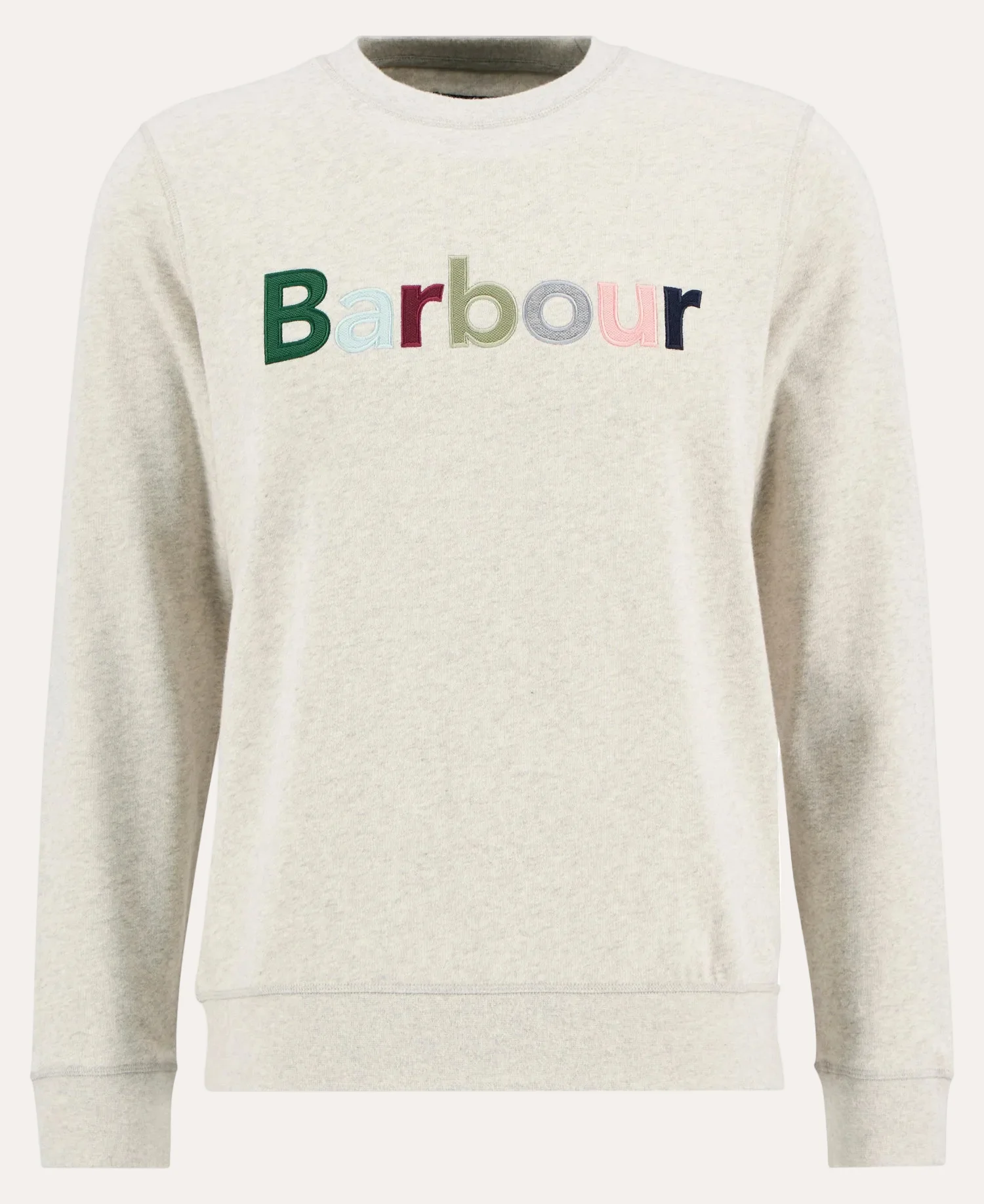 Pique Applique Crew Sweatshirt Ecru Marl - Image 5