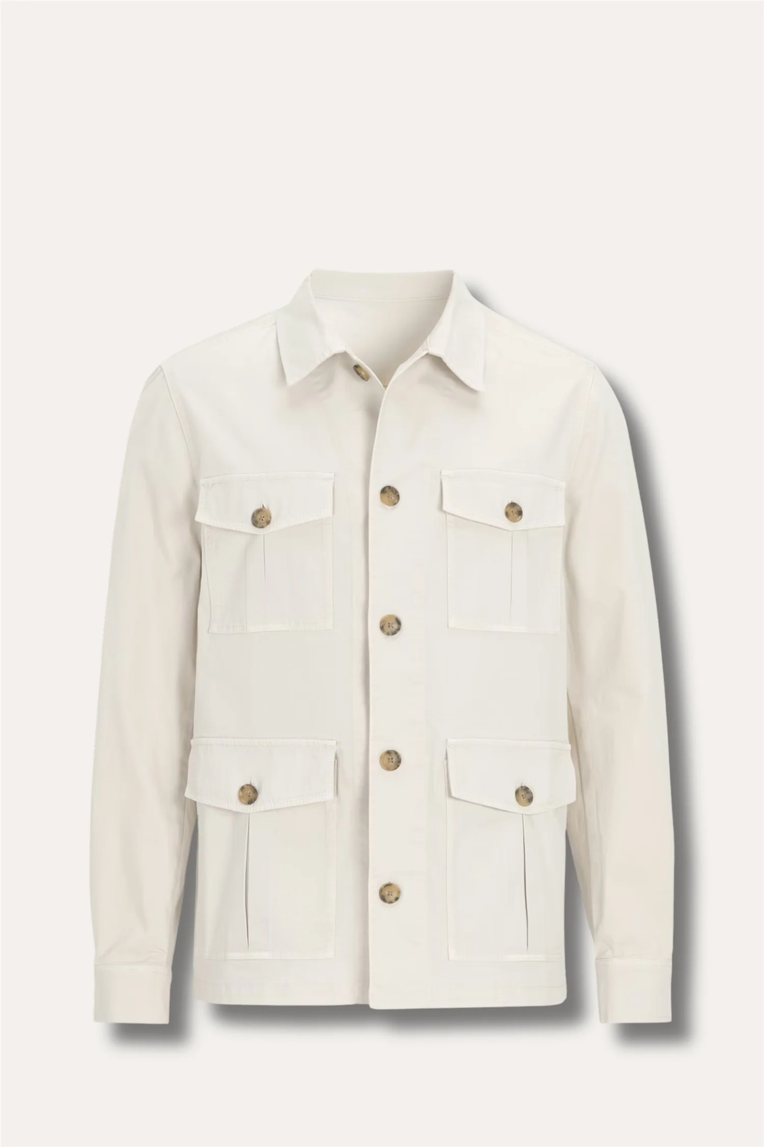 Safari Shirt Jacket Creme White