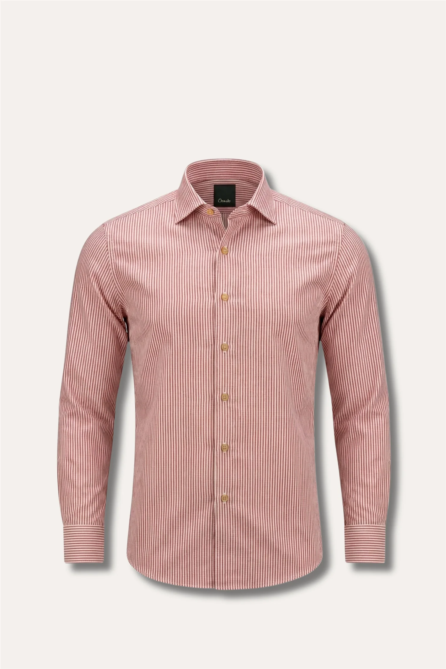 Oxford Cotton Shirt Red Stripe