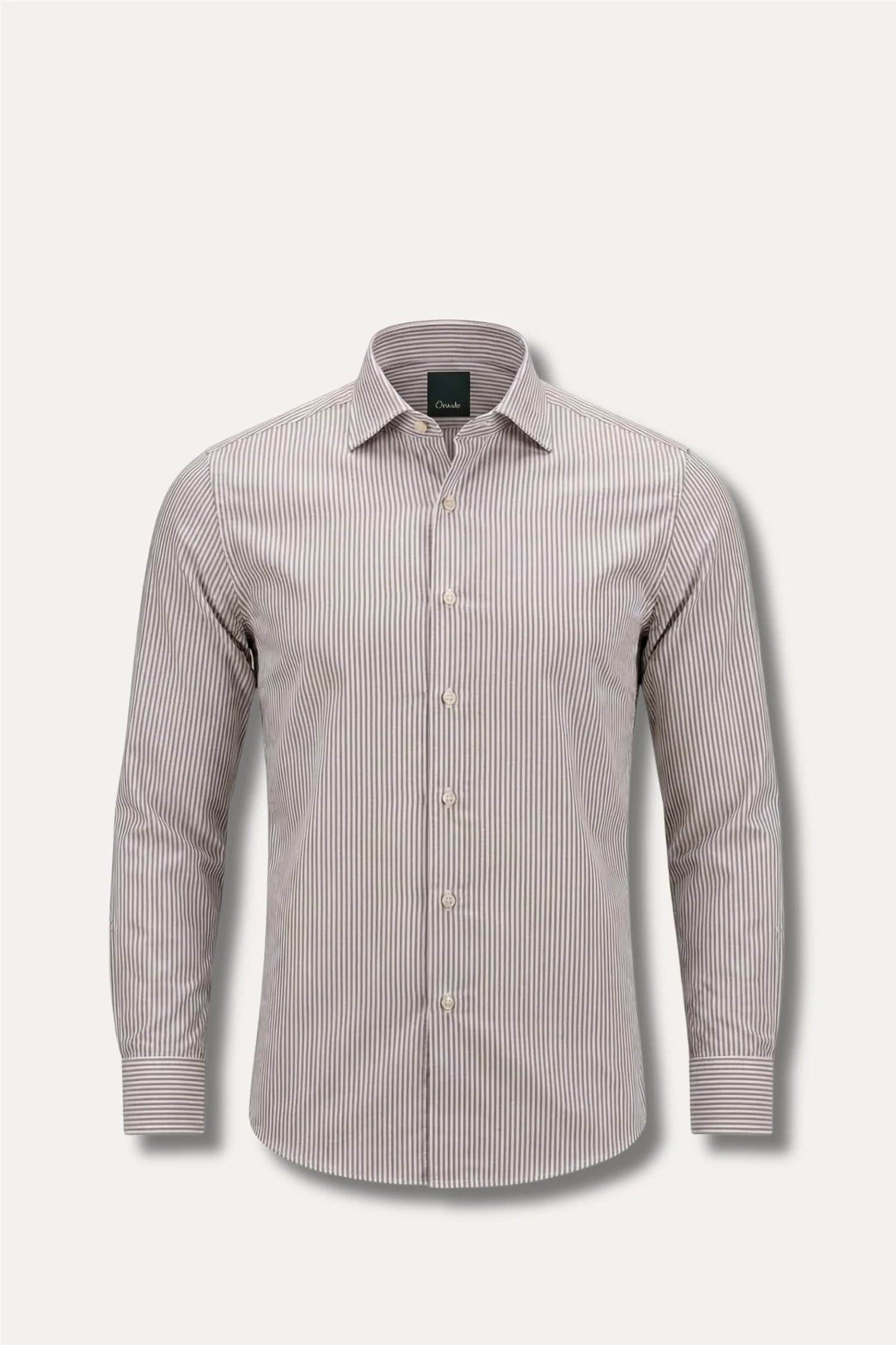 Oxford Cotton Shirt Brown Stripe